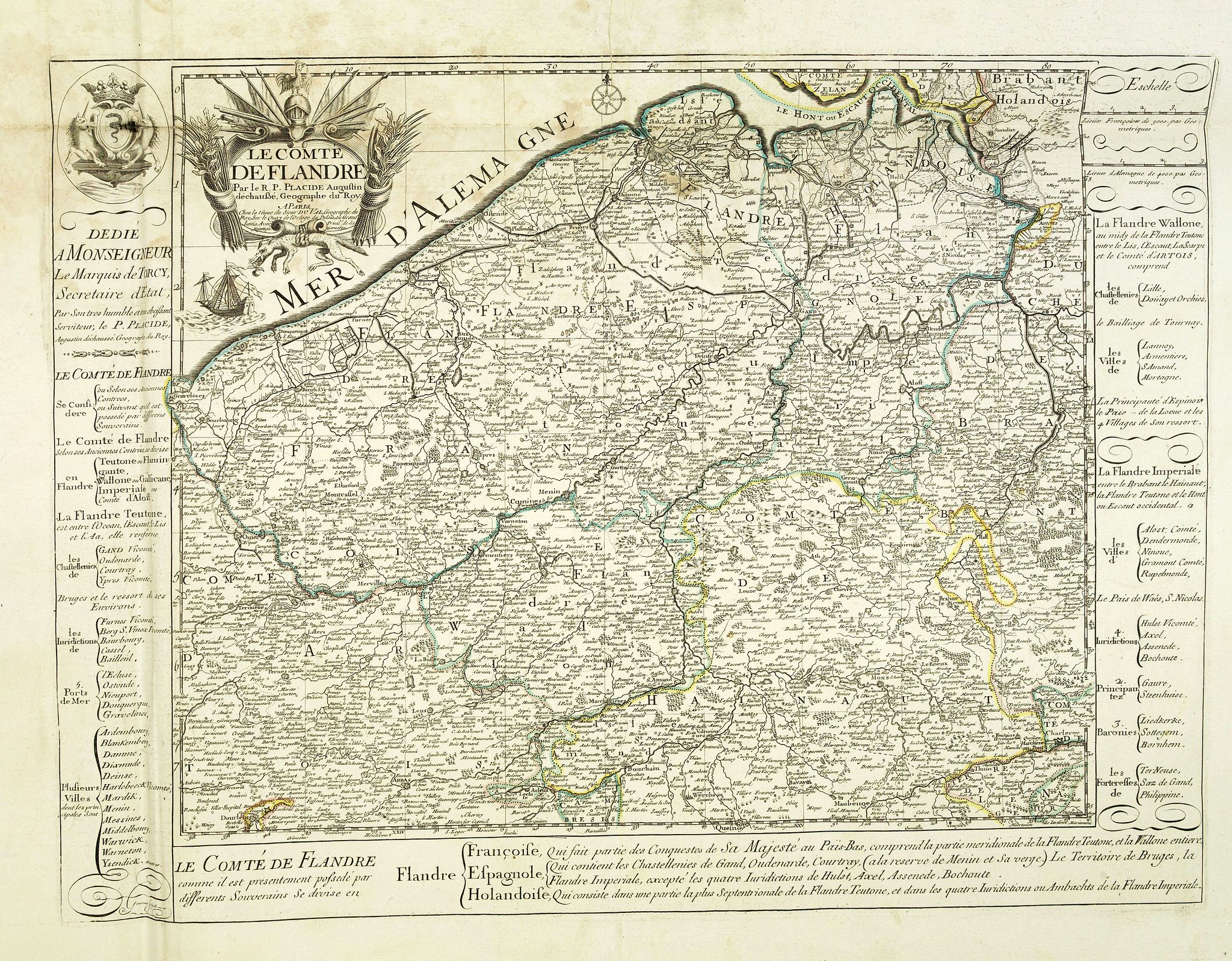 DU VAL, P., Le Comté de Flandre par P. Placide Augustin. . ., antique map, old maps