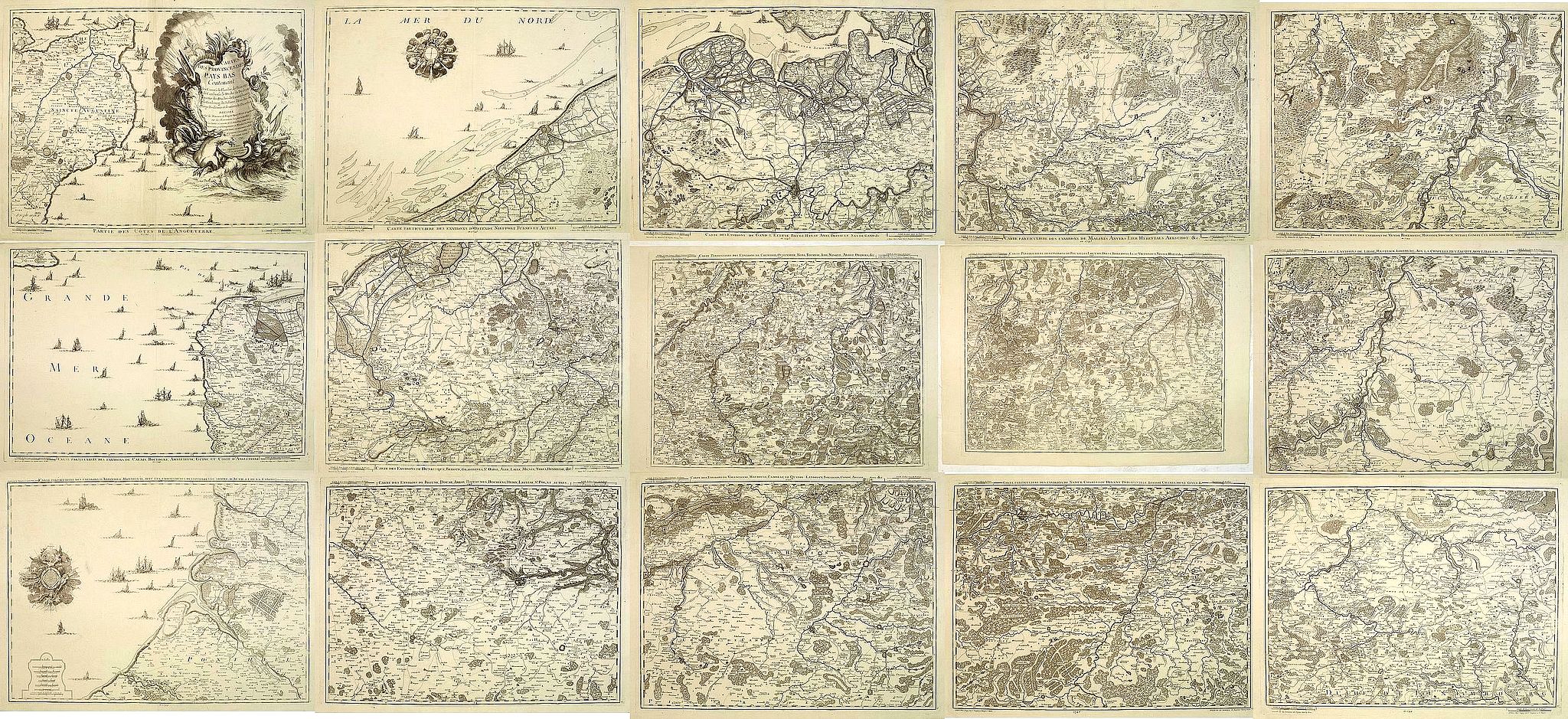 FRICX, E. H., Cartes Des Provinces Des Pays Bas Contenant les Comte´s de Flandre, de Hainaut, Cambresis, le Duche´ de Brabant. . ., antique map, old maps