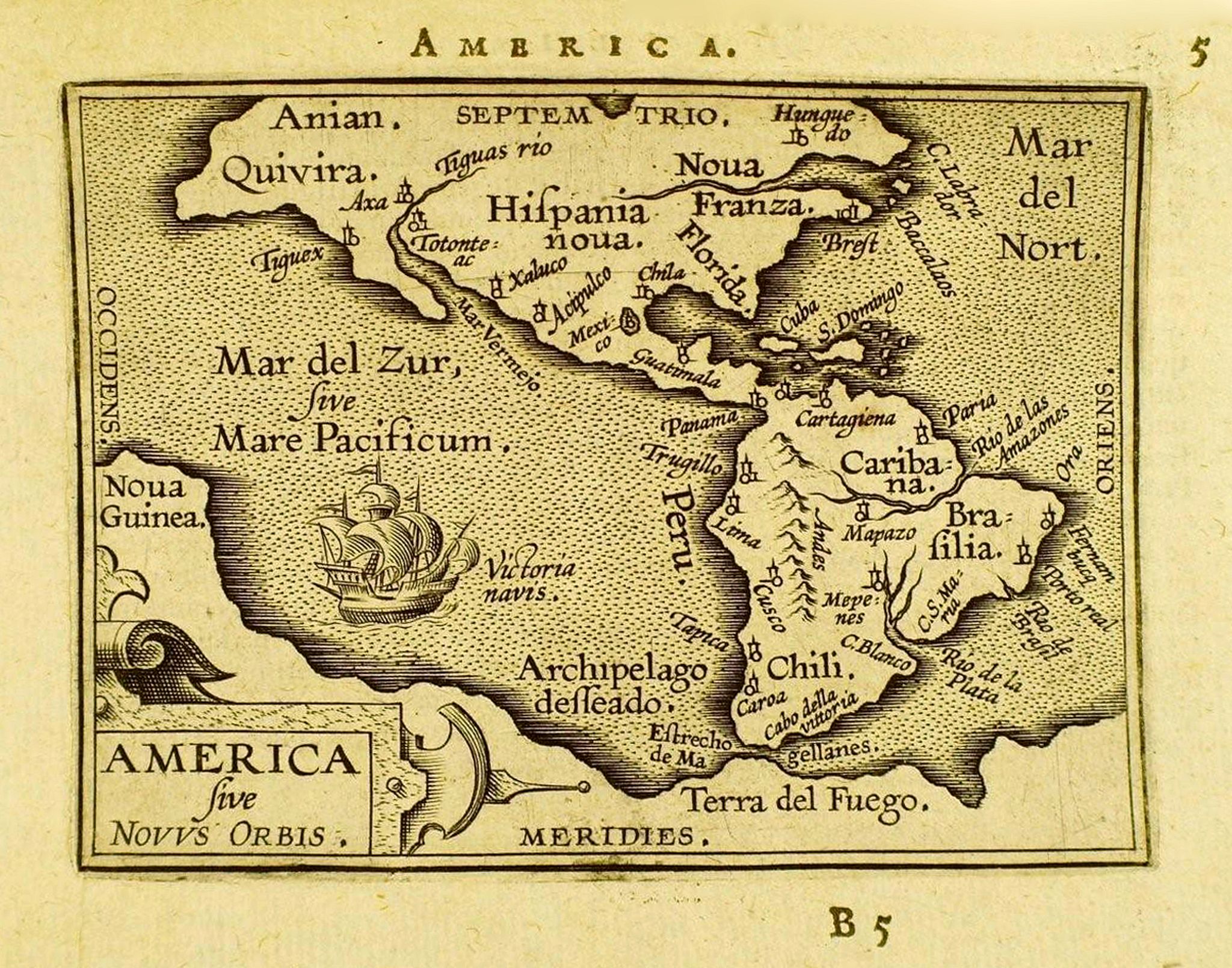 ORTELIUS, A. / GALLE, F., America sive novvs., antique map, old maps