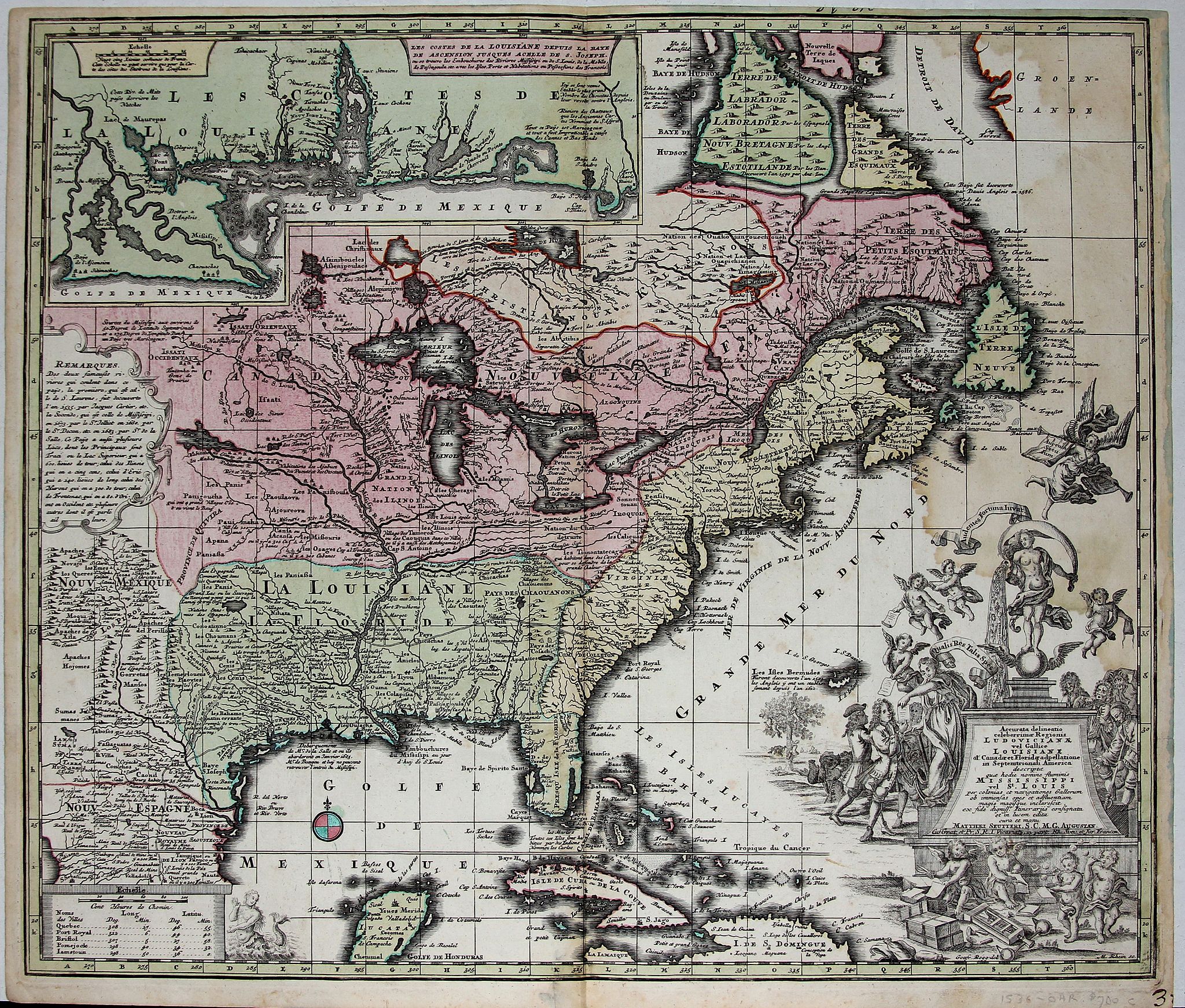 SEUTTER, M., Accurata delineatio celeberrimae reg. Ludovicianae. . ., antique map, old maps