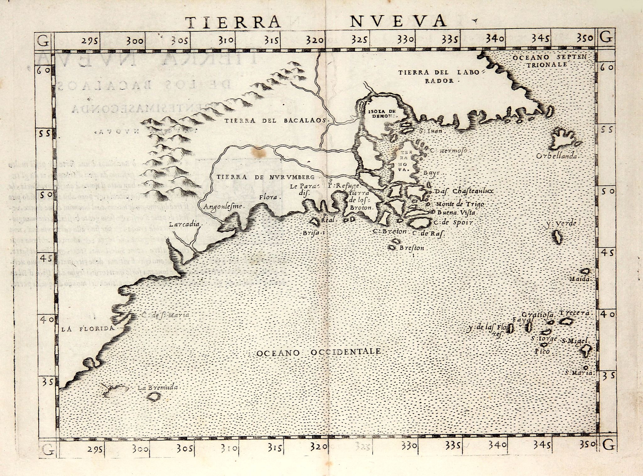 RUSCELLI, G., Tierra Nveva., antique map, old maps
