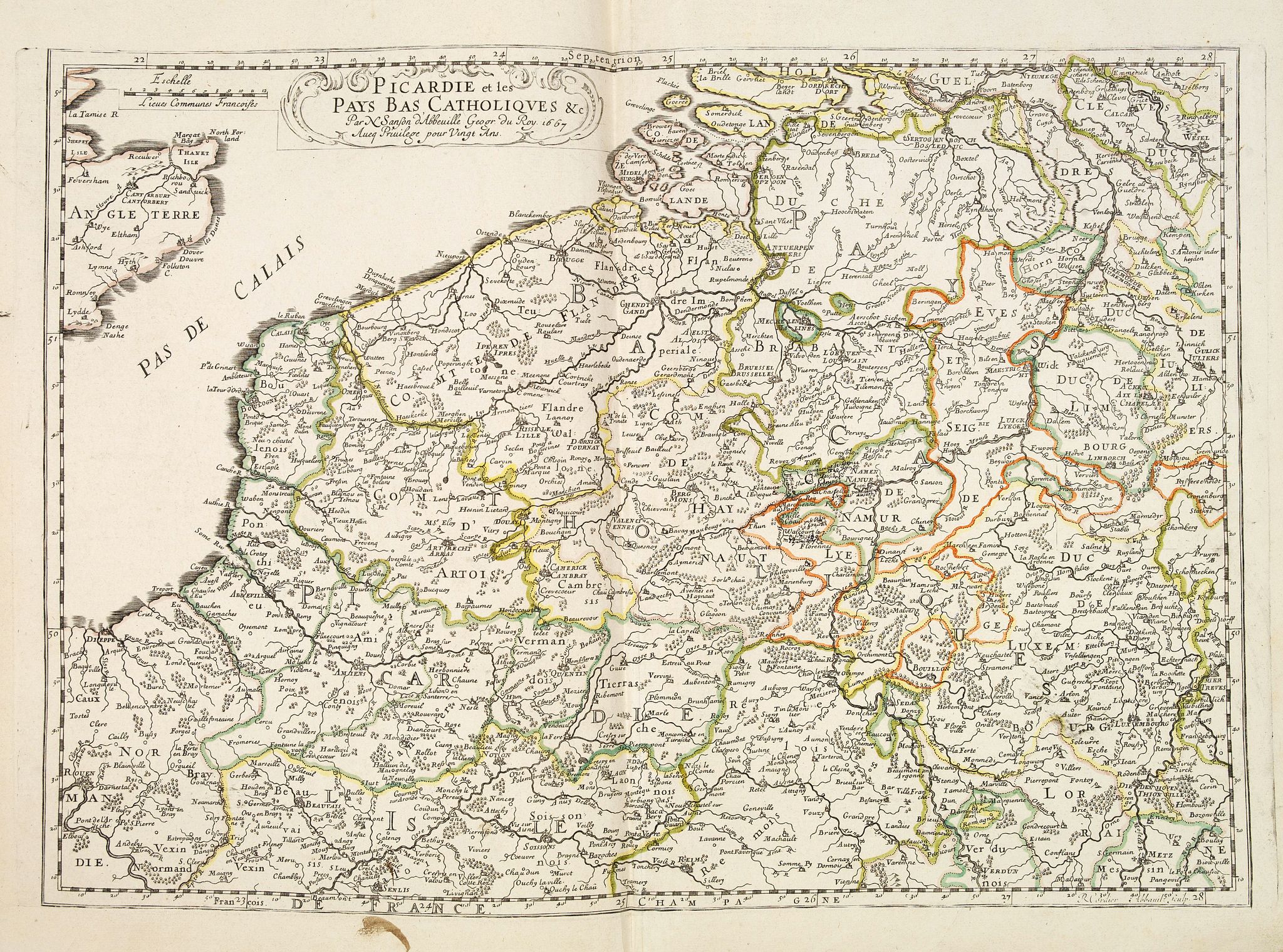 SANSON, N. / MARIETTE, P., Picardie et les Pays Bas Catoliques &c. . ., antique map, old maps
