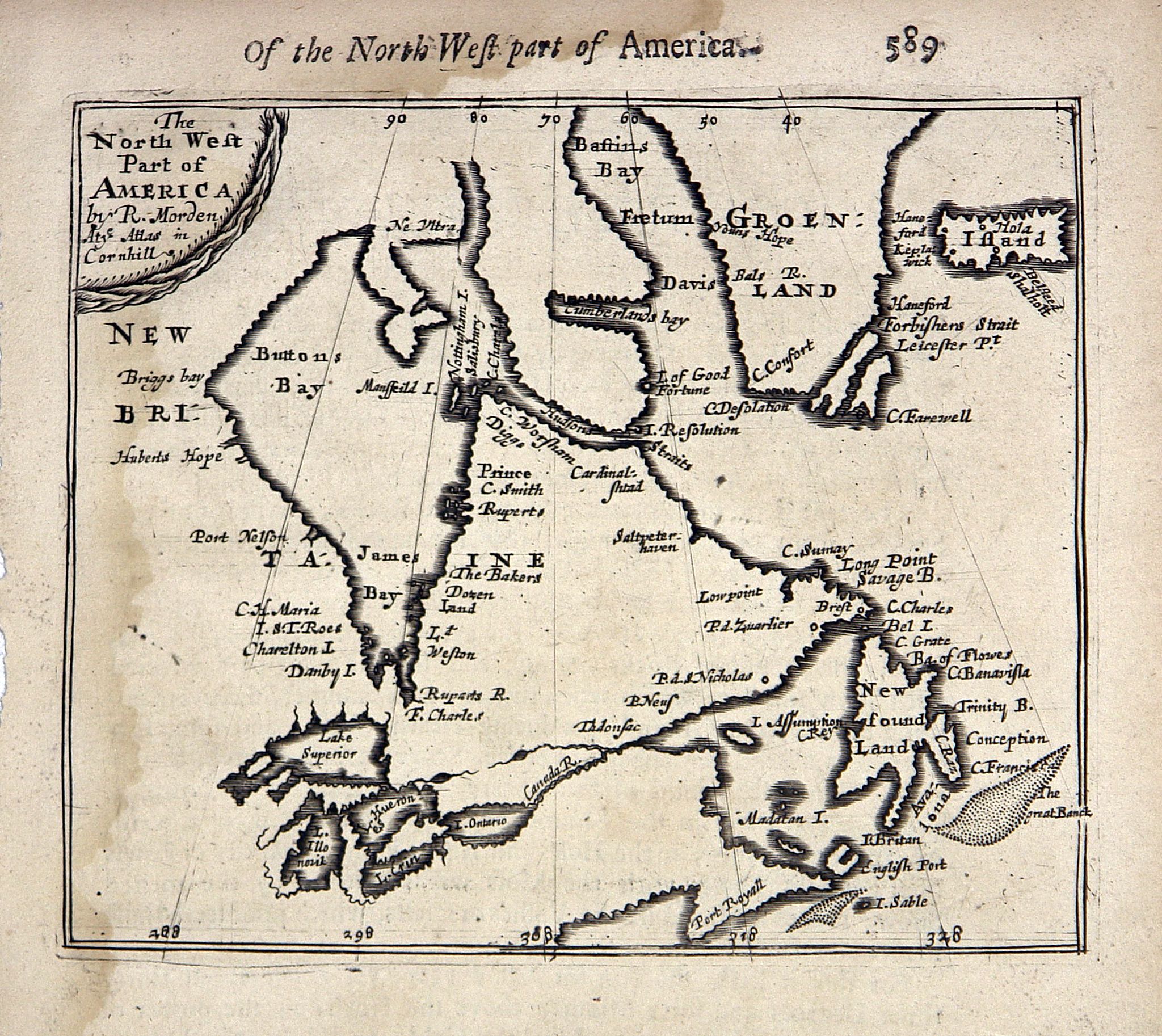 MORDEN, R., The North West Part of America by R. Morden. . ., antique map, old maps