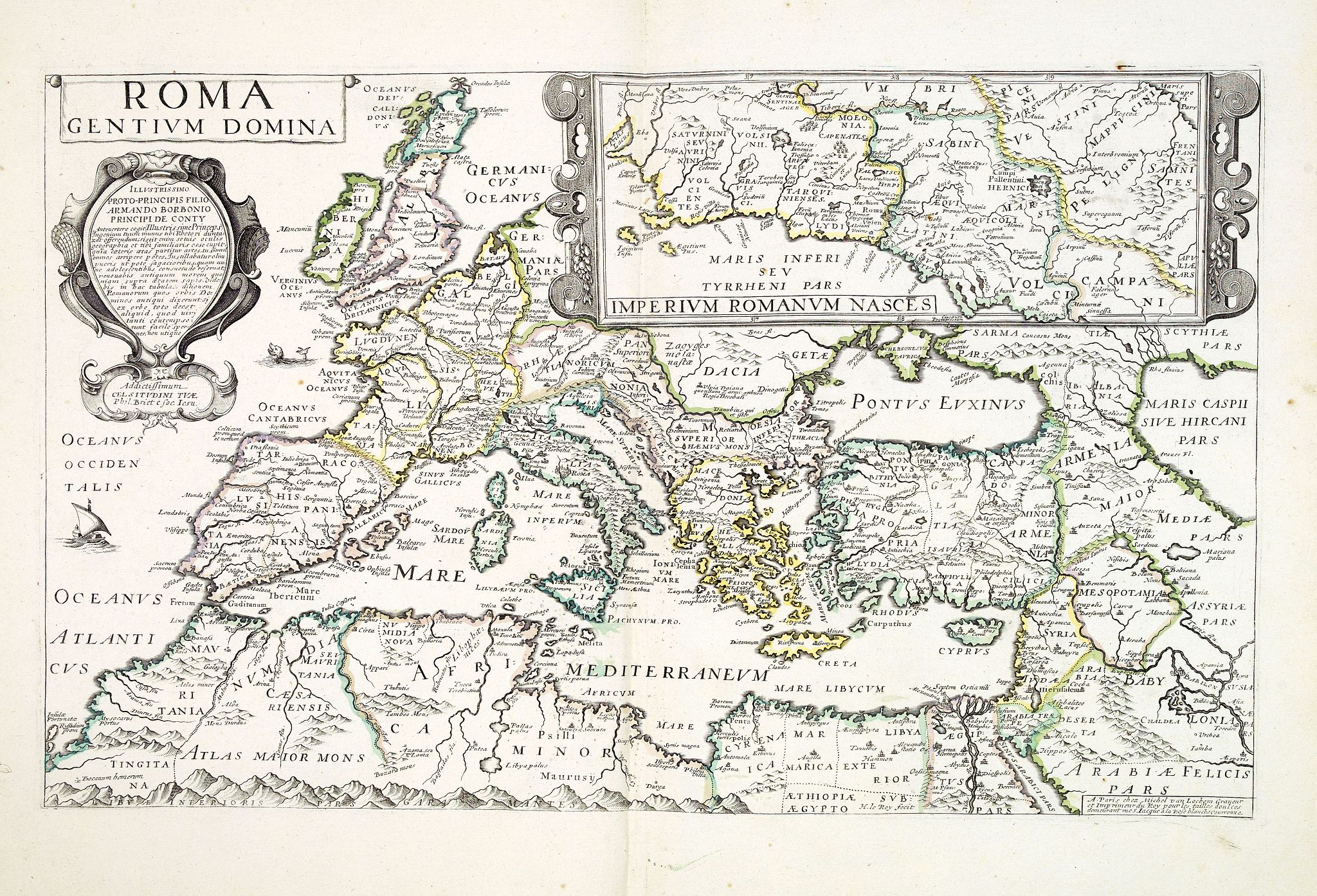 VAN LOCHEM, M., Roma dentium Domina., antique map, old maps