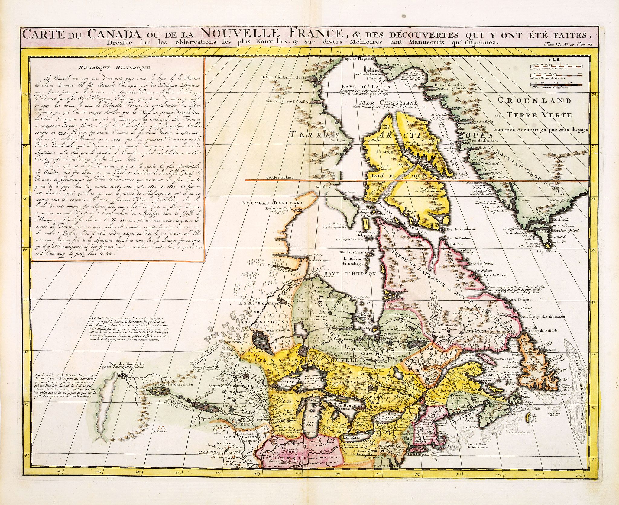 CHATELAIN, H., Carte du Canada ou de la Nouvelle France, & des Découvertes qui y ont été faites.., antique map, old maps