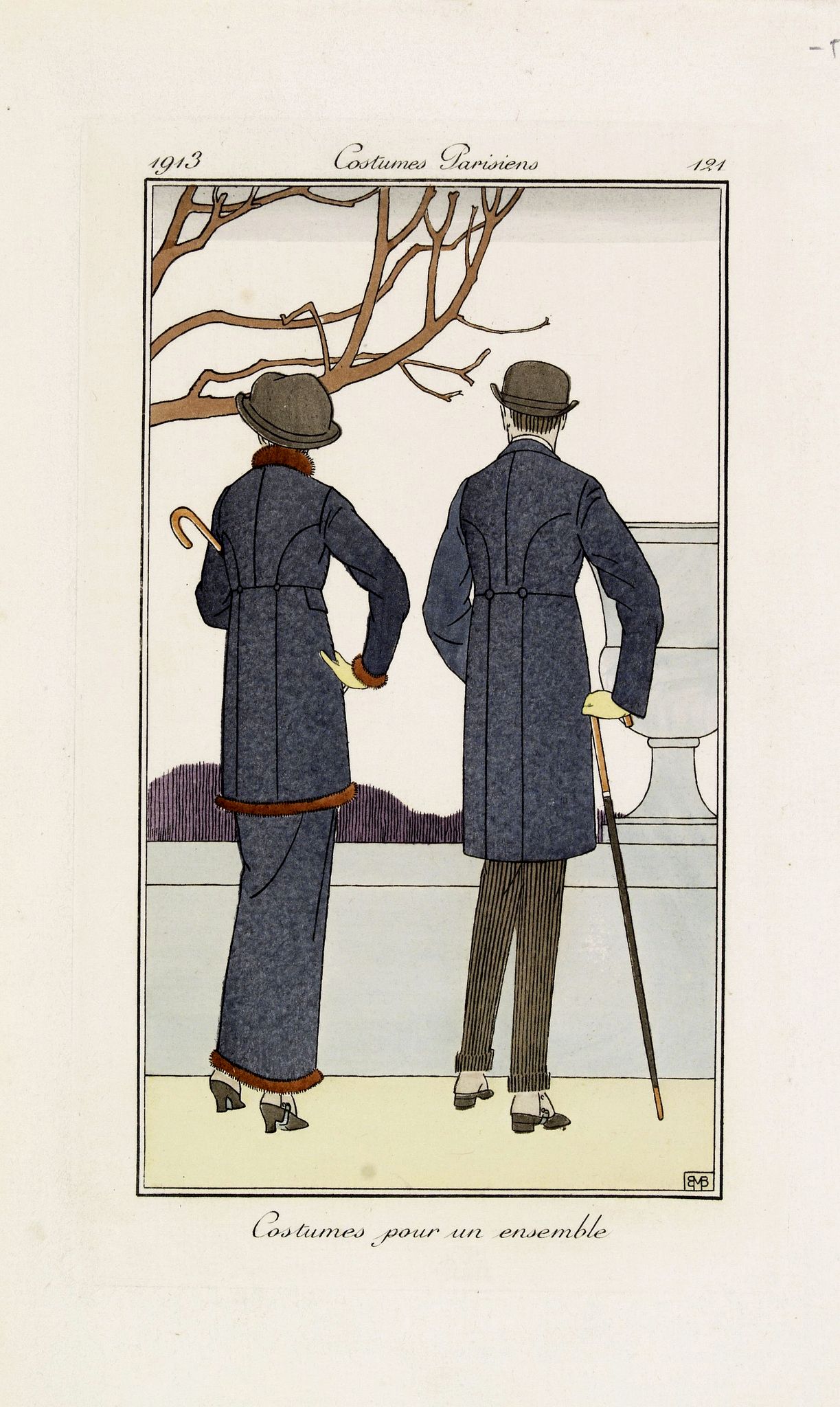 LEVY, E., Costumes pour un ensemble - Costumes Parisiens 1913., antique map, old maps