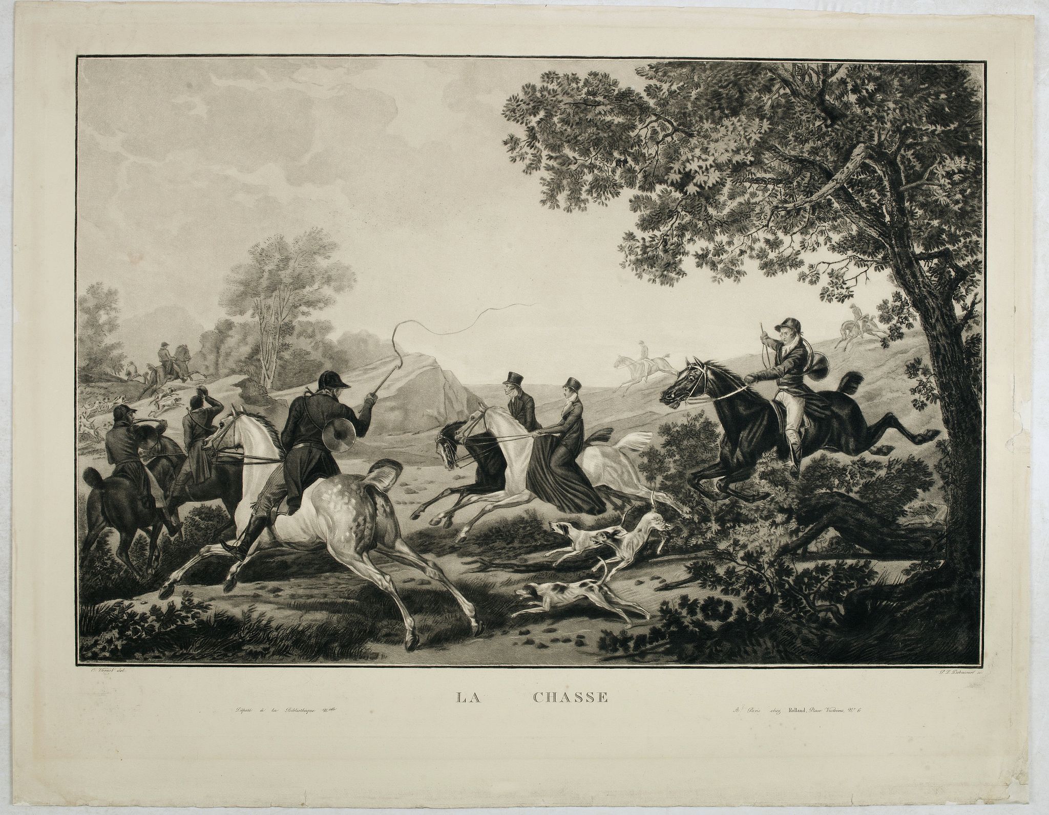 VERNET, Carle., La Chasse., antique map, old maps