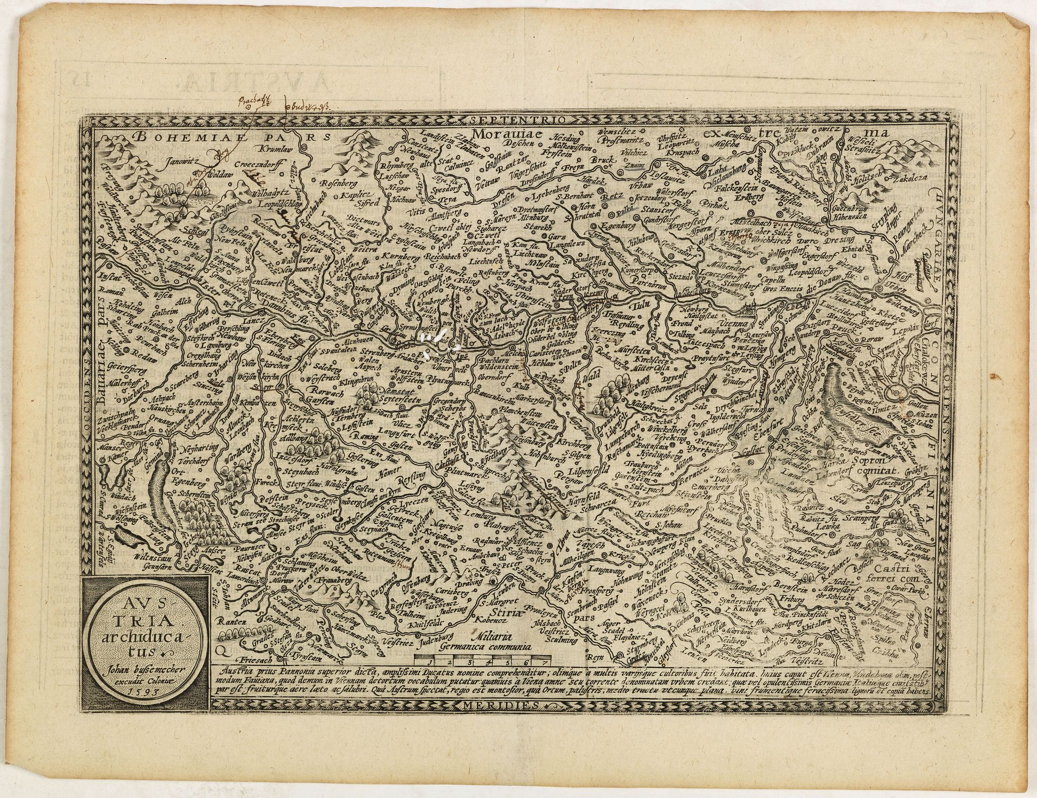 BUSSEMACHER, J., Austria archiducatus., antique map, old maps