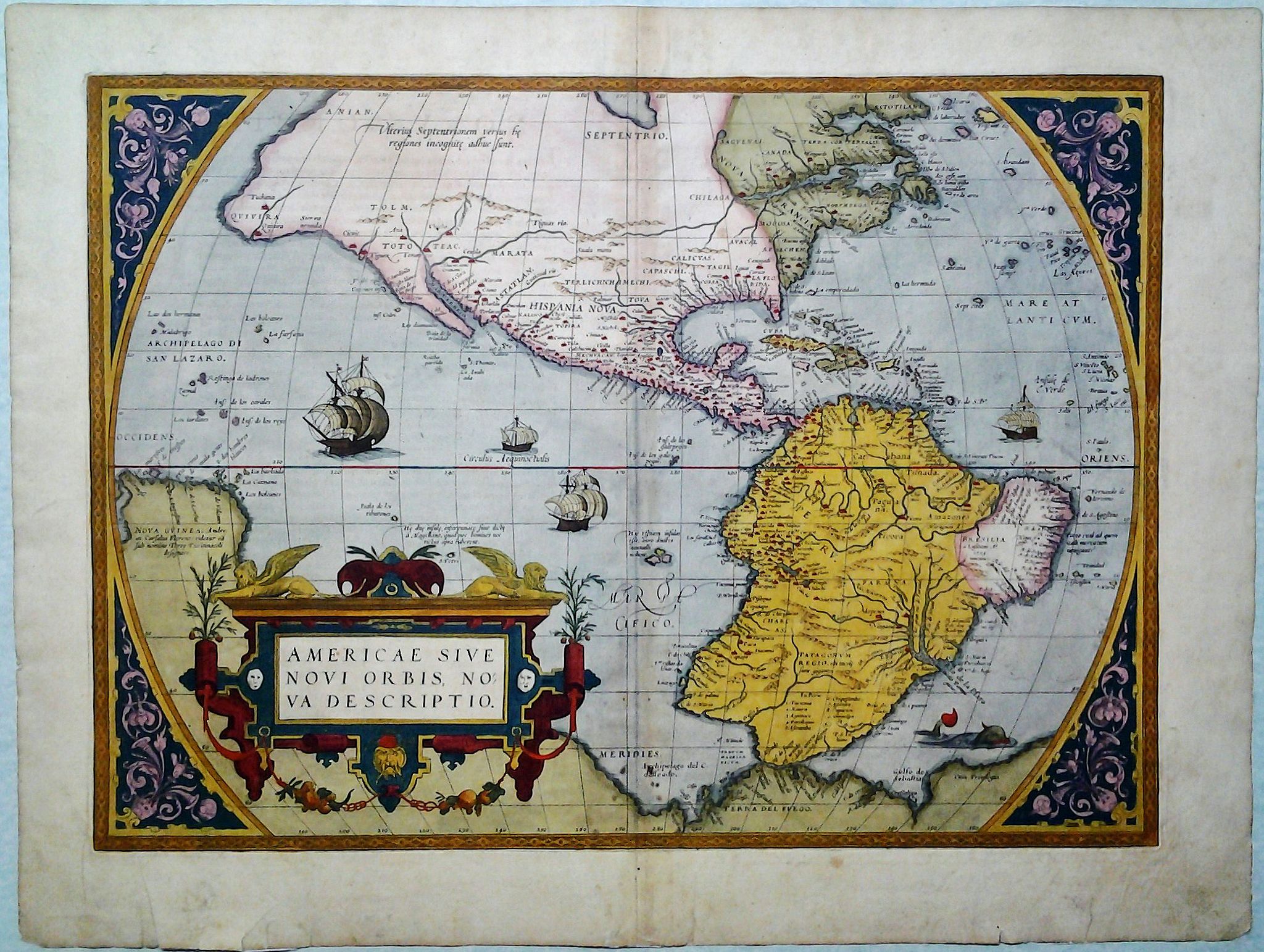 ORTELIUS, A., Americae Sive Novi Orbis, Nova Descriptio., antique map, old maps