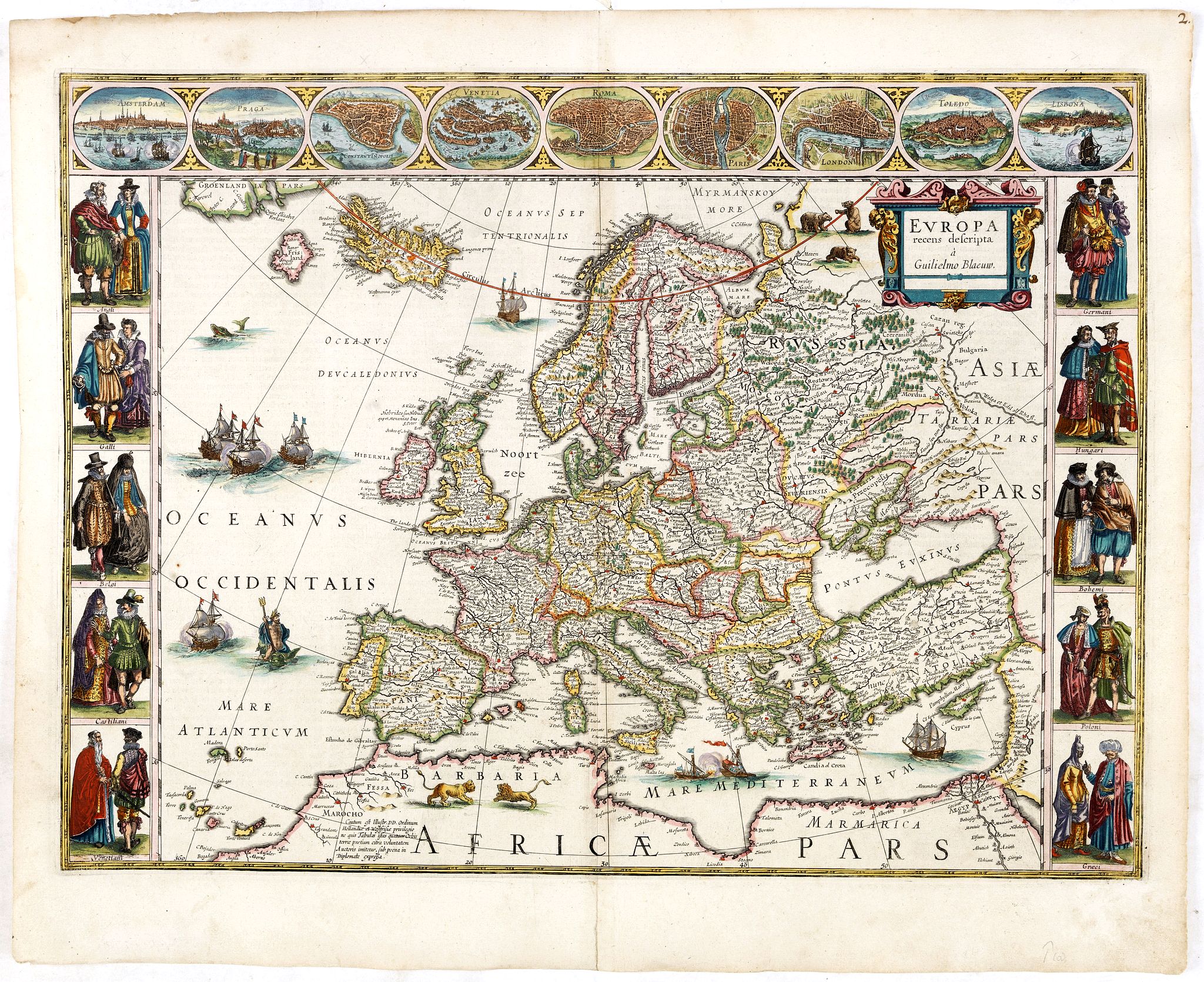 BLAEU, W., Europa recens descripta à Guilielmo Blaeuw., antique map, old maps