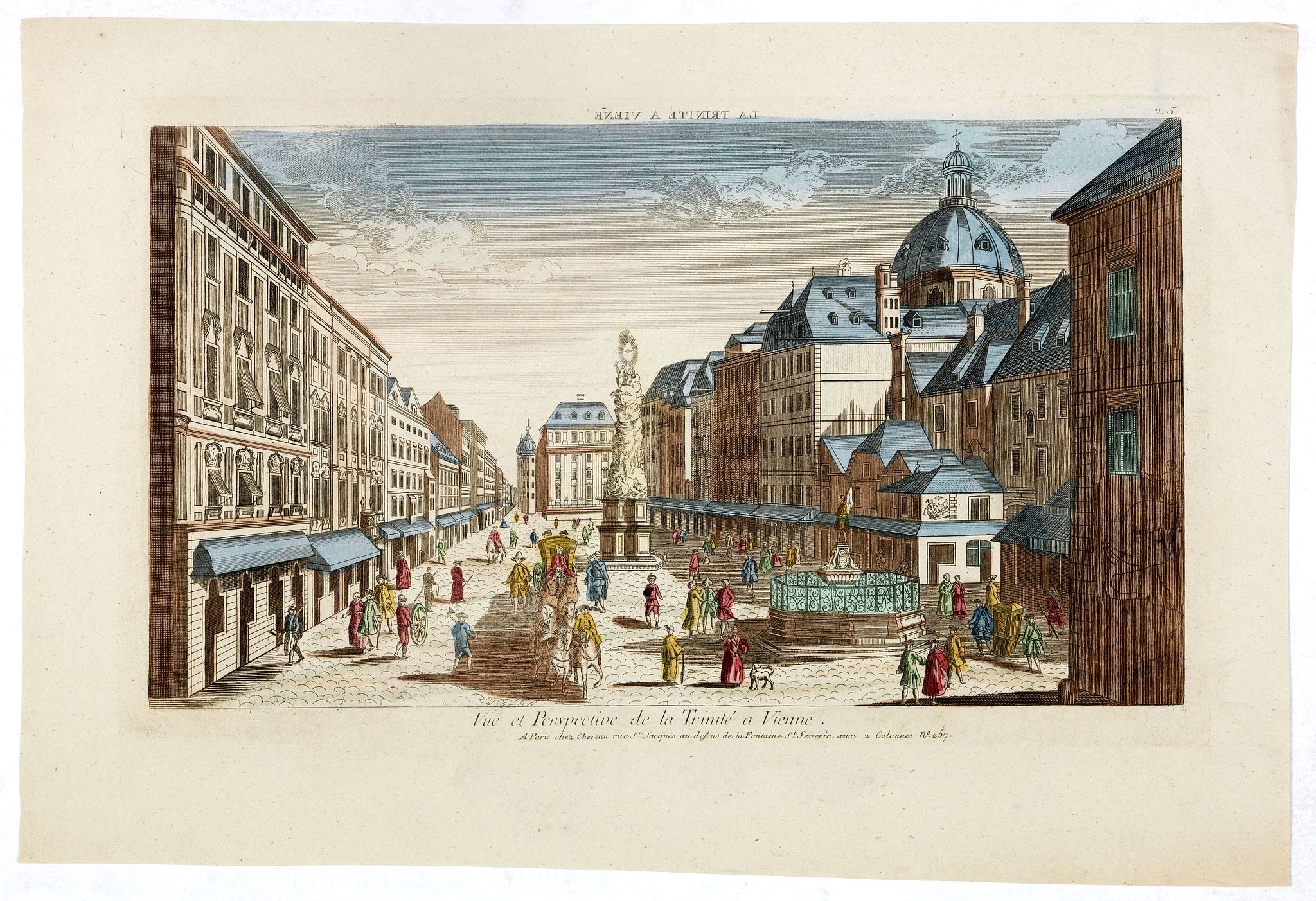 CHEREAU, J.F., Vue et Perspective de la Trinité a Vienne., antique map, old maps