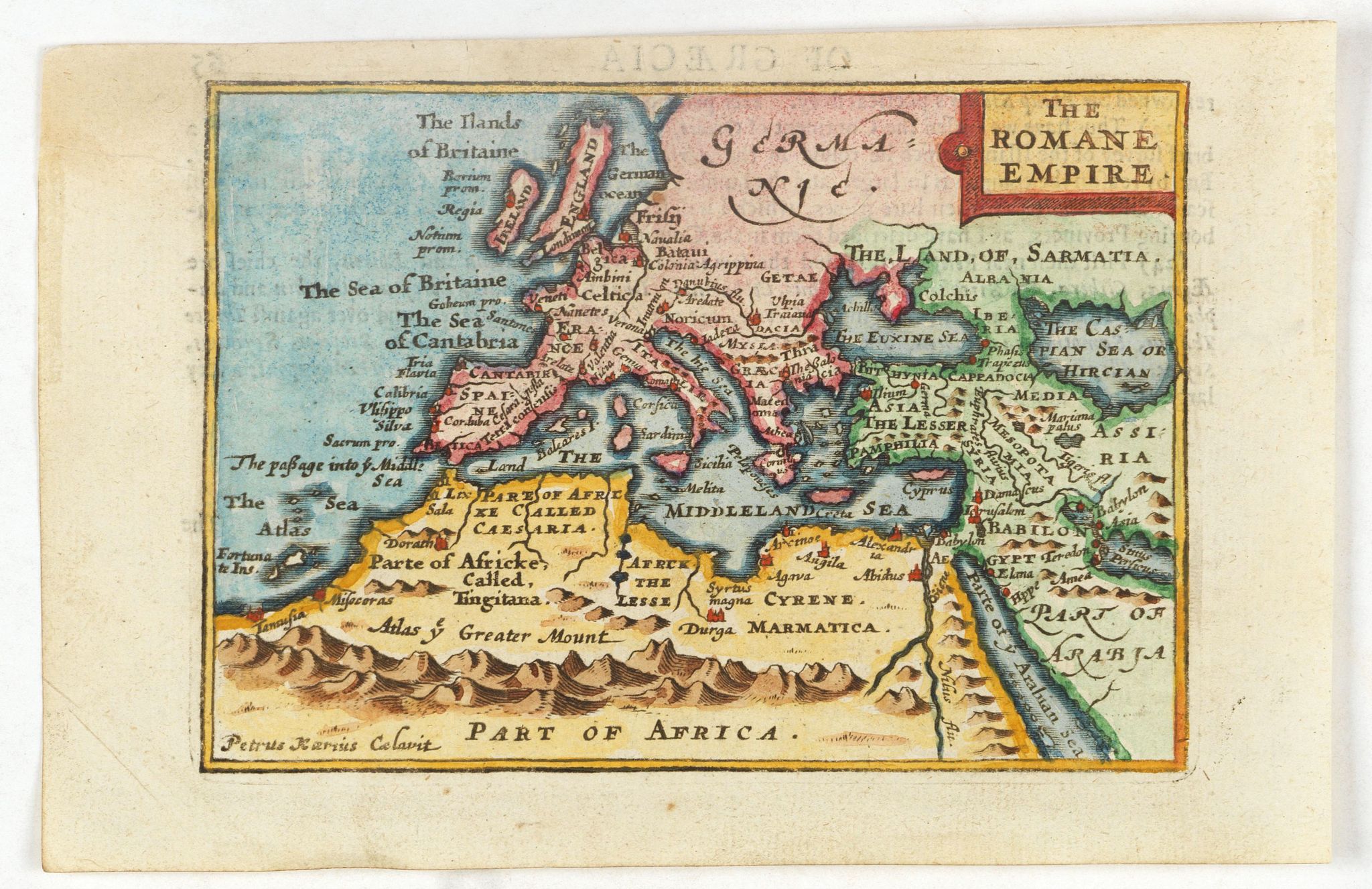 KAERIUS, P. / SPEED, J., The Romane Empire., antique map, old maps