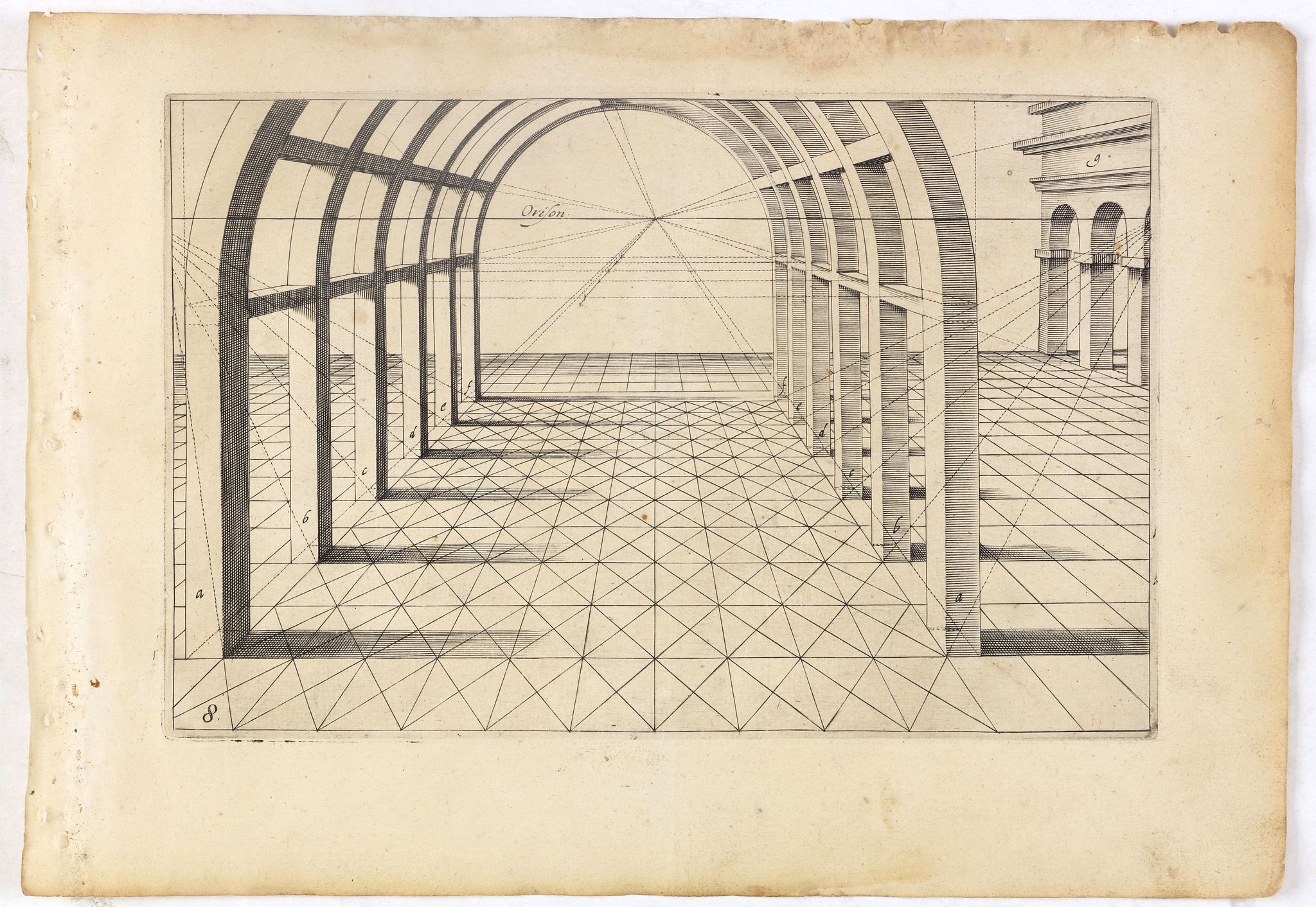 VREDEMAN DE VRIES, J. / HONDIUS, H., Perspective print by Vredeman de Vries. 8, antique map, old maps