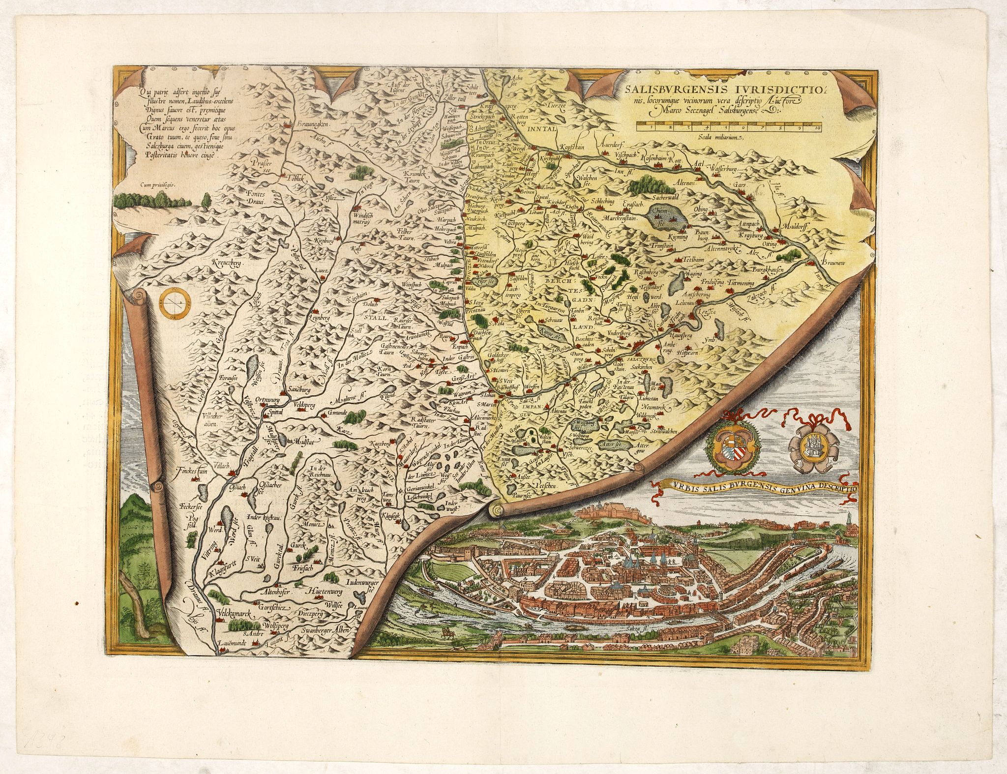 ORTELIUS, A., Salisbvrgensis Ivrisdictionis, locorumgue vicinorum vera.., antique map, old maps