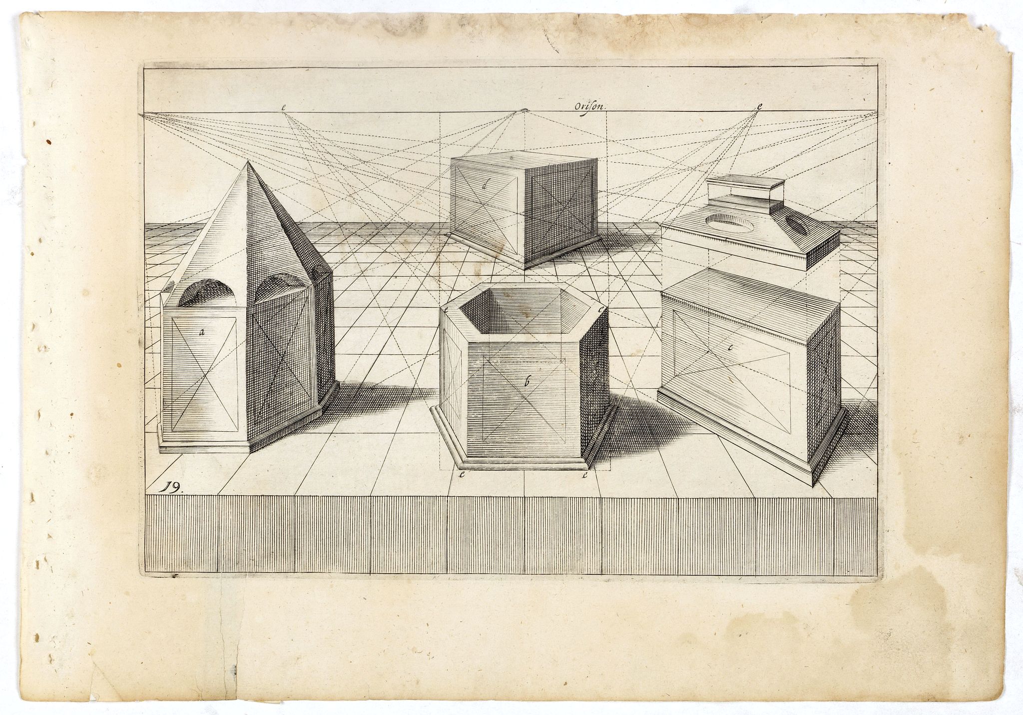 VREDEMAN DE VRIES, J. / HONDIUS, H., Perspective print by Vredeman de Vries. 19., antique map, old maps
