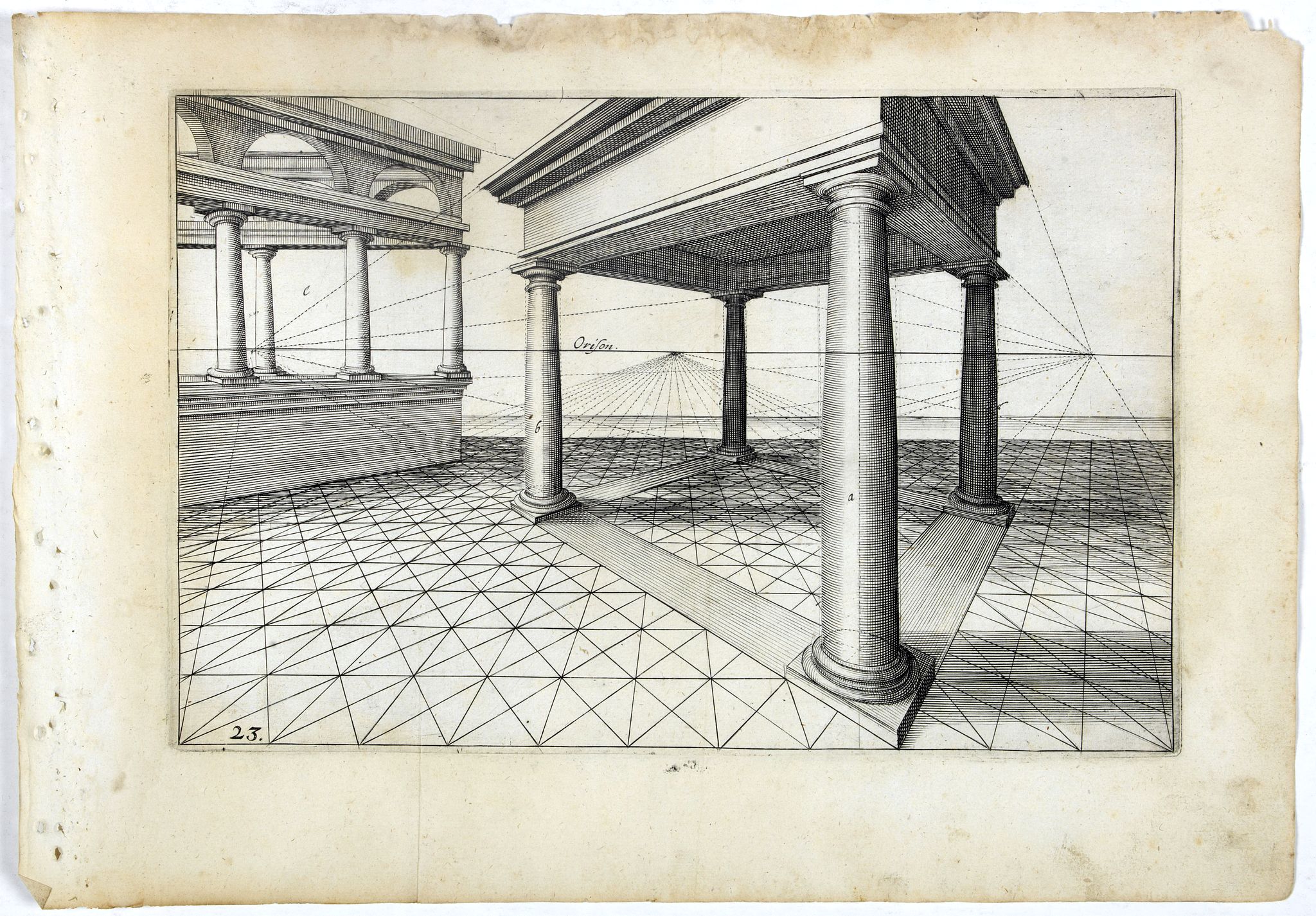 VREDEMAN DE VRIES, J. / HONDIUS, H., Perspective print by Vredeman de Vries. 23., antique map, old maps