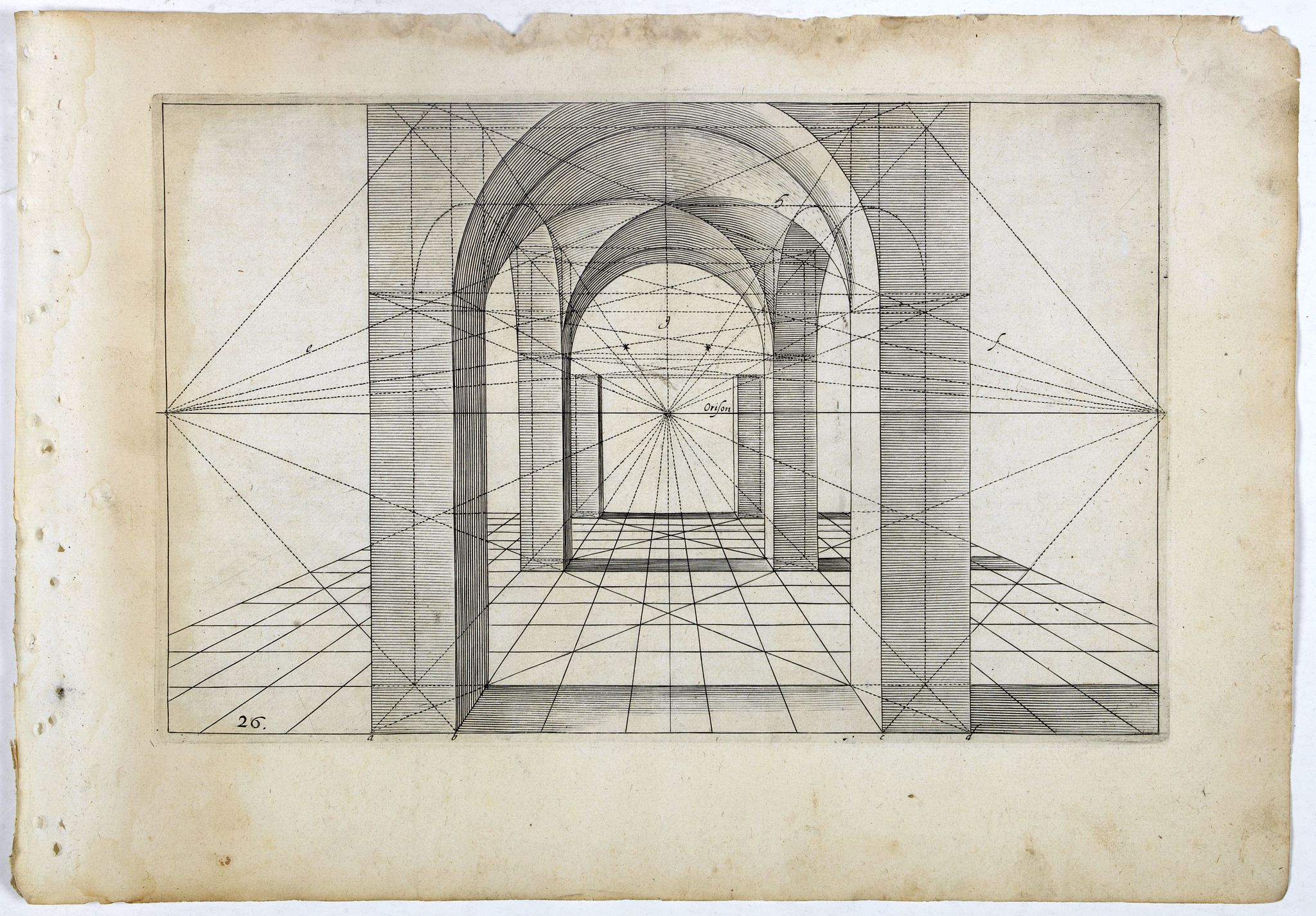 VREDEMAN DE VRIES, J. / HONDIUS, H., Perspective print by Vredeman de Vries. 26., antique map, old maps