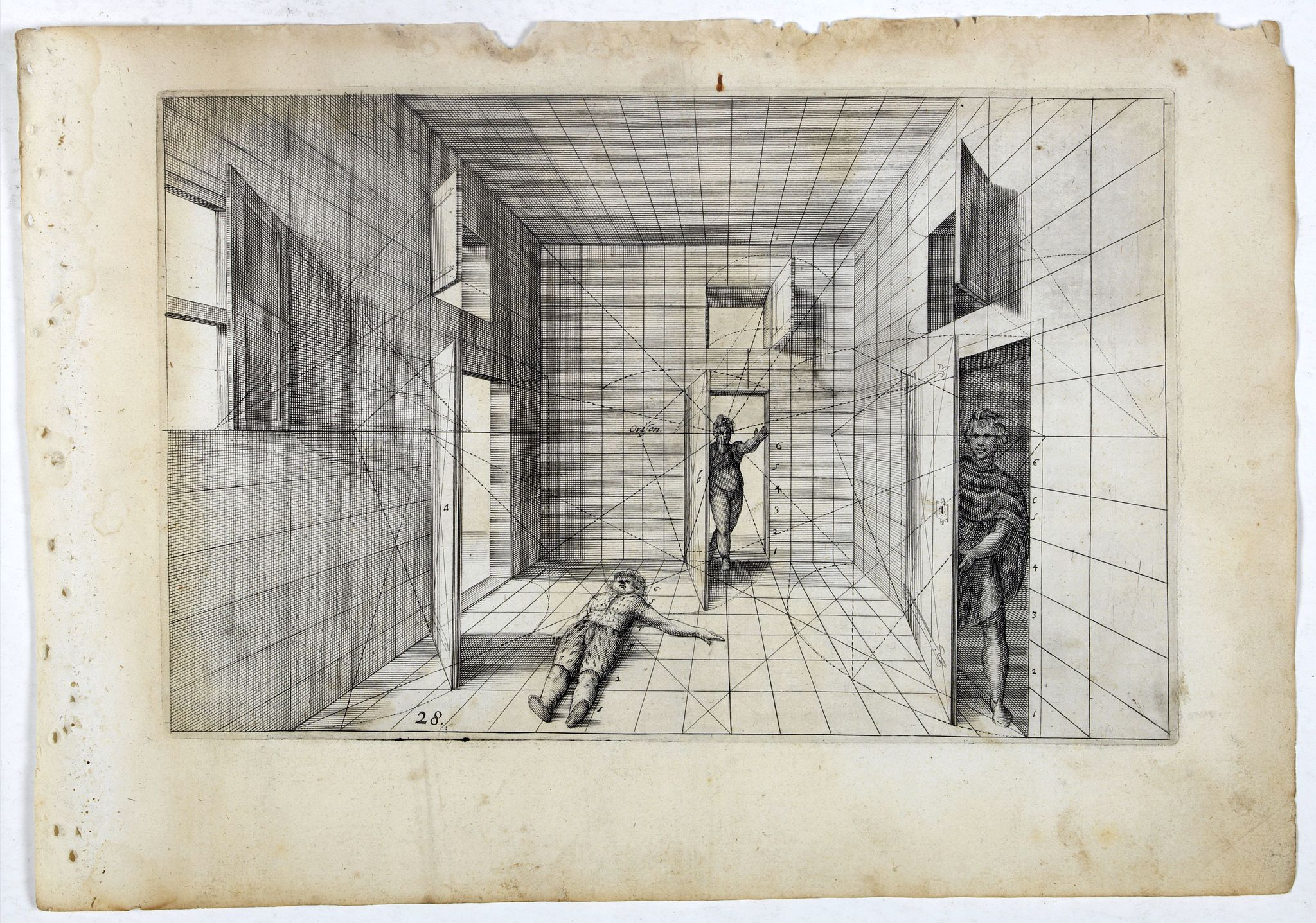 VREDEMAN DE VRIES, J. / HONDIUS, H., Perspective print by Vredeman de Vries. 28., antique map, old maps