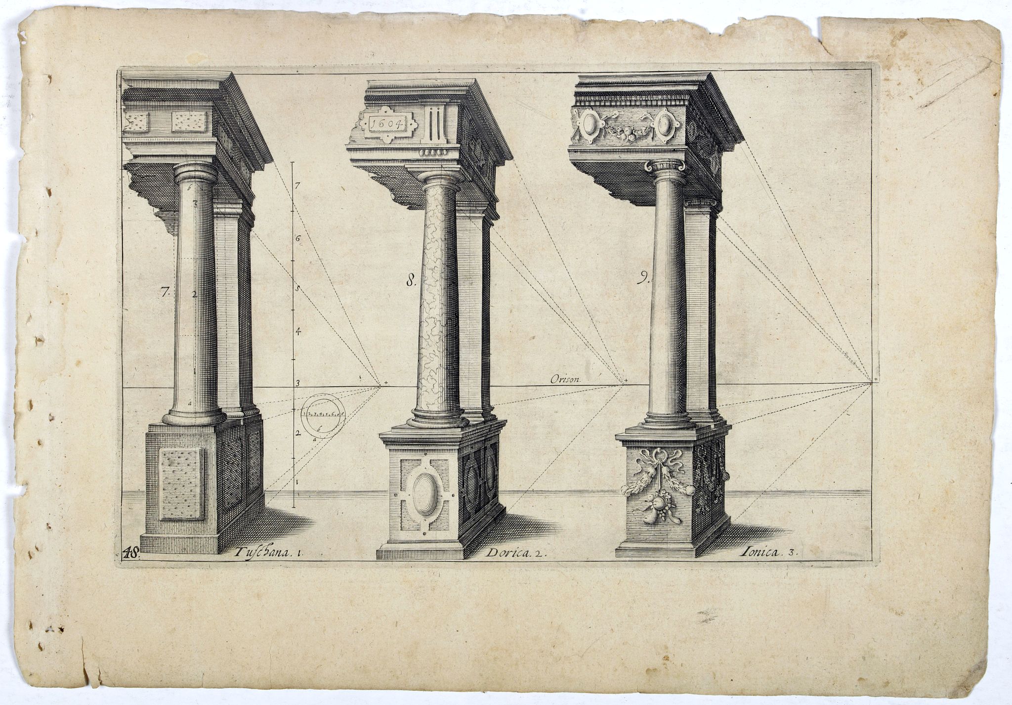 VREDEMAN DE VRIES, J. / HONDIUS, H., Perspective print by Vredeman de Vries. 48., antique map, old maps