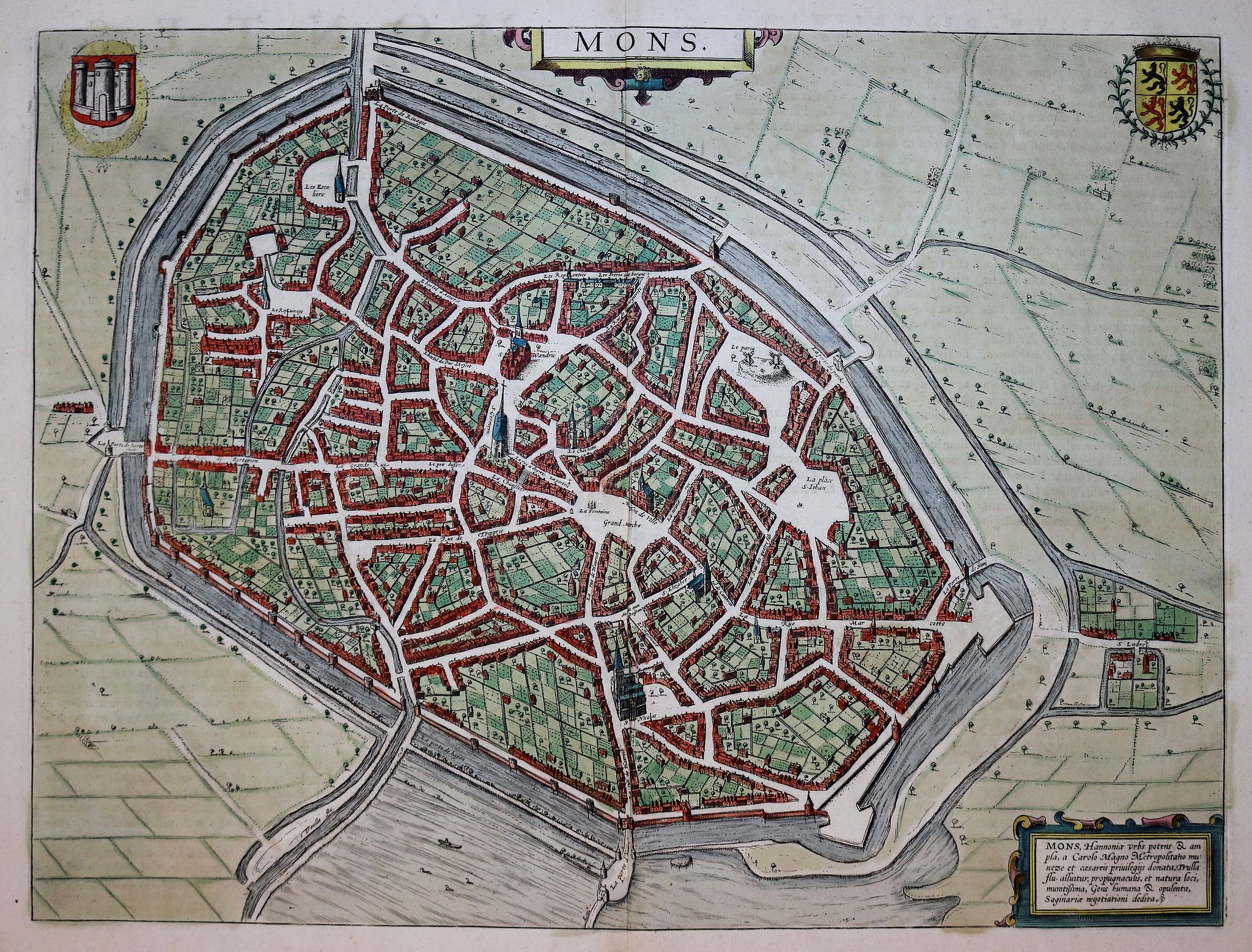 JANSSONIUS, J., Mons., antique map, old maps