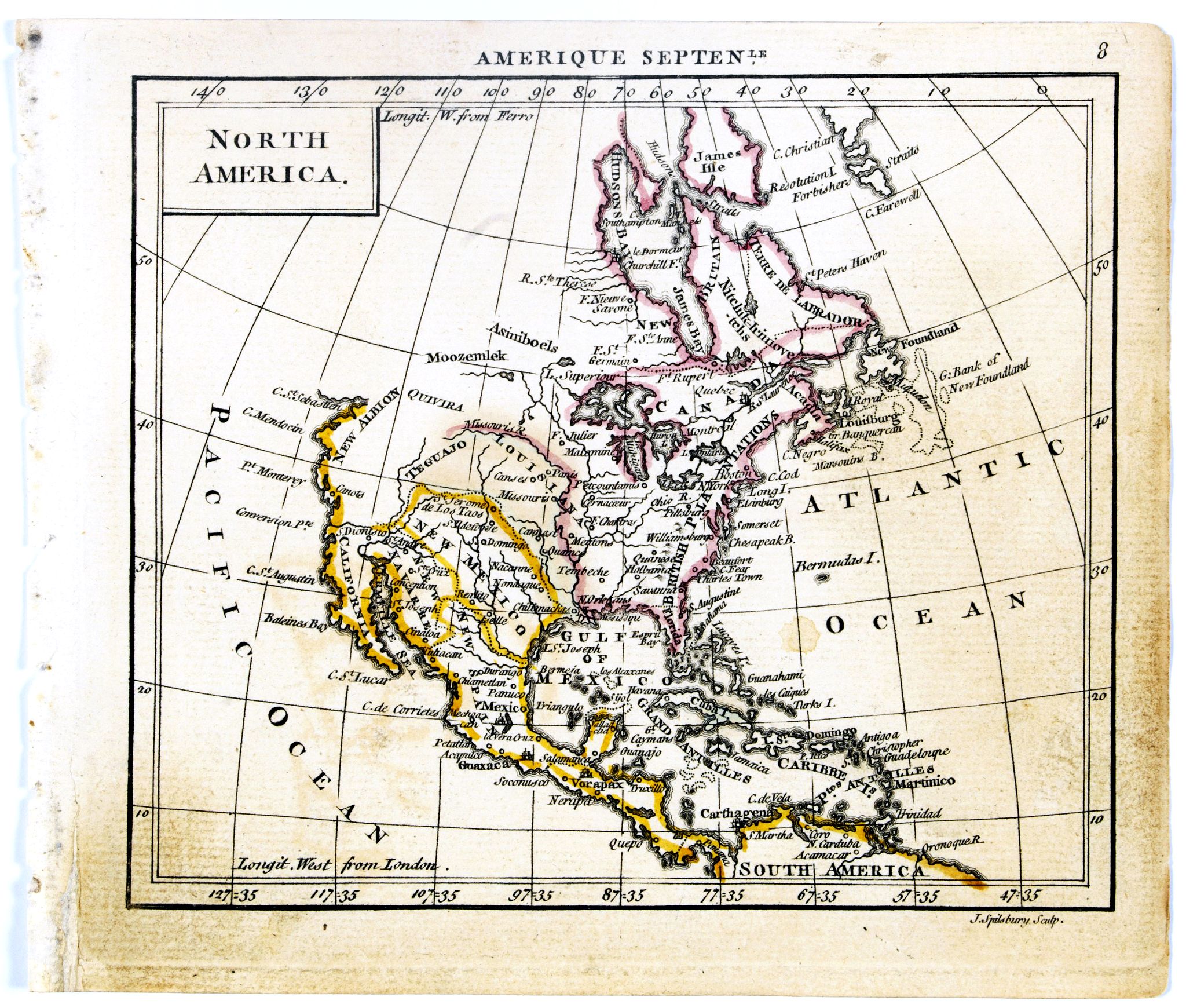 DURY, A. / SAYER, R. / KITCHIN, T., North America., antique map, old maps