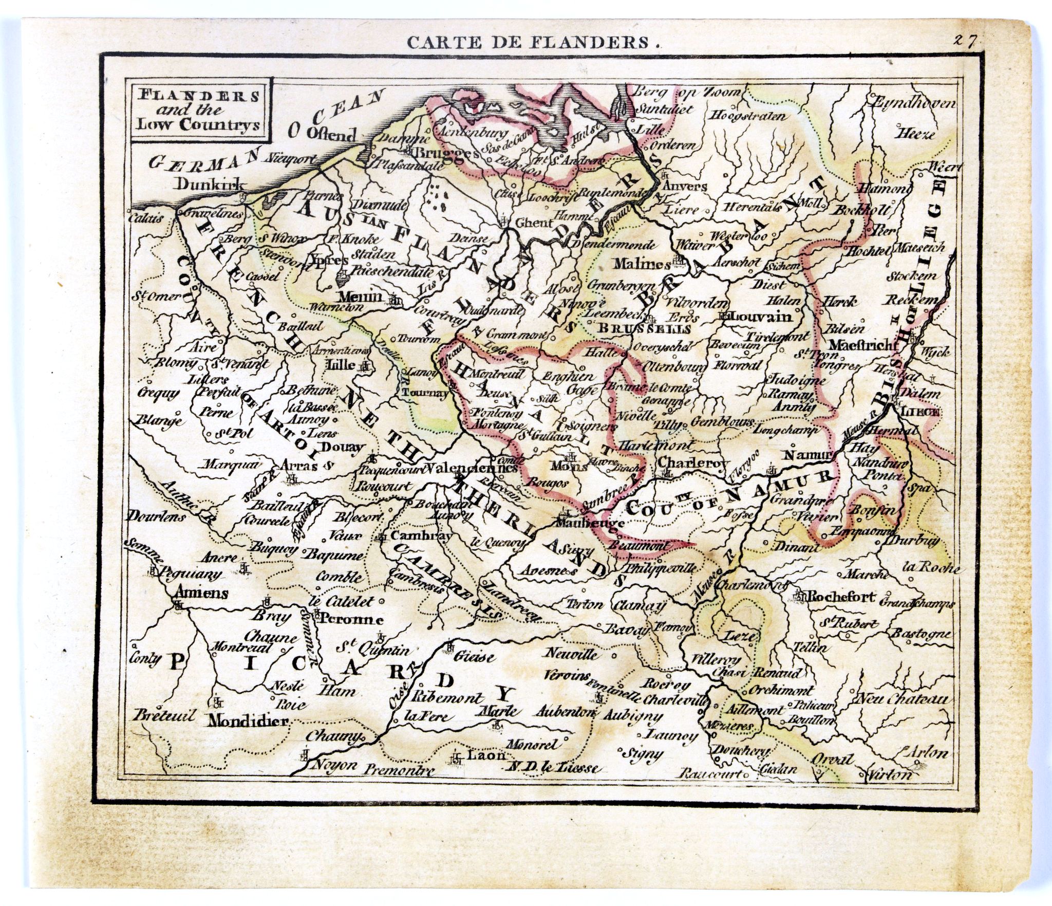 DURY, A. / SAYER, R. / KITCHIN, T., Flanders and the low Countrys., antique map, old maps