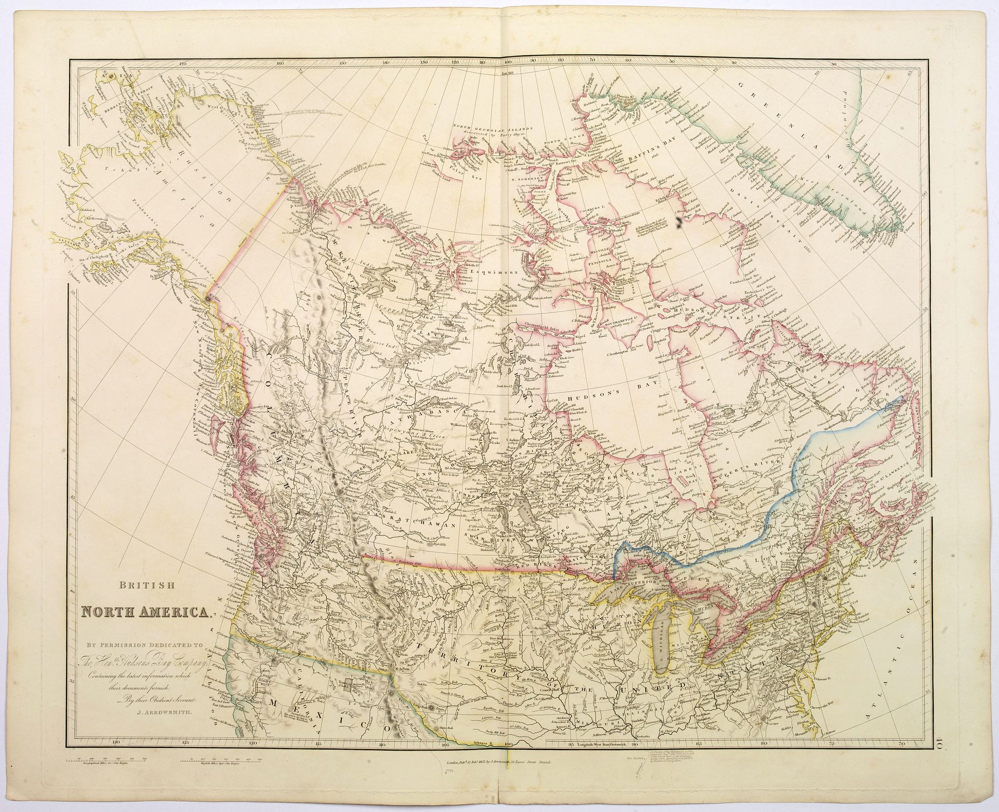 ARROWSMITH, John, British North America., antique map, old maps