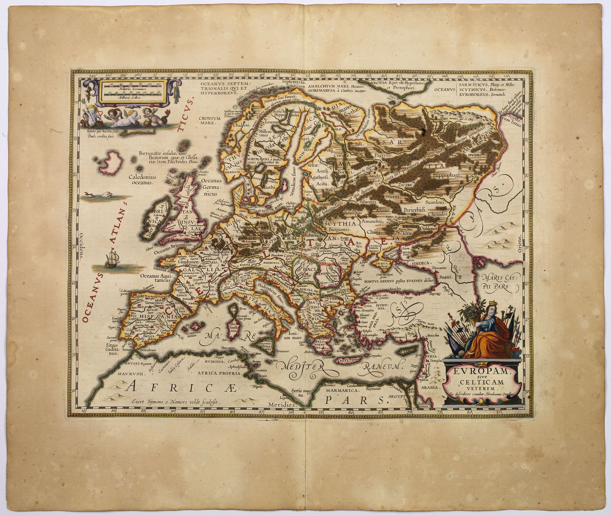 JANSSONIUS, Jan., Europam, sive Celticam Veterem., antique map, old maps