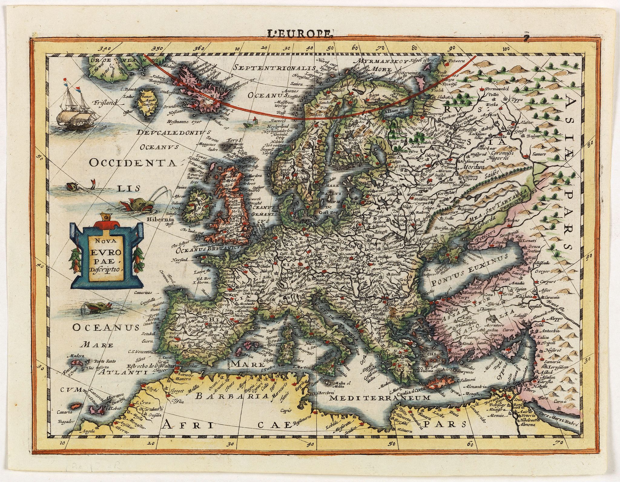 MERCATOR, G. / CLOPPENBURGH, J.E., Nova Europae Descriptio., antique map, old maps