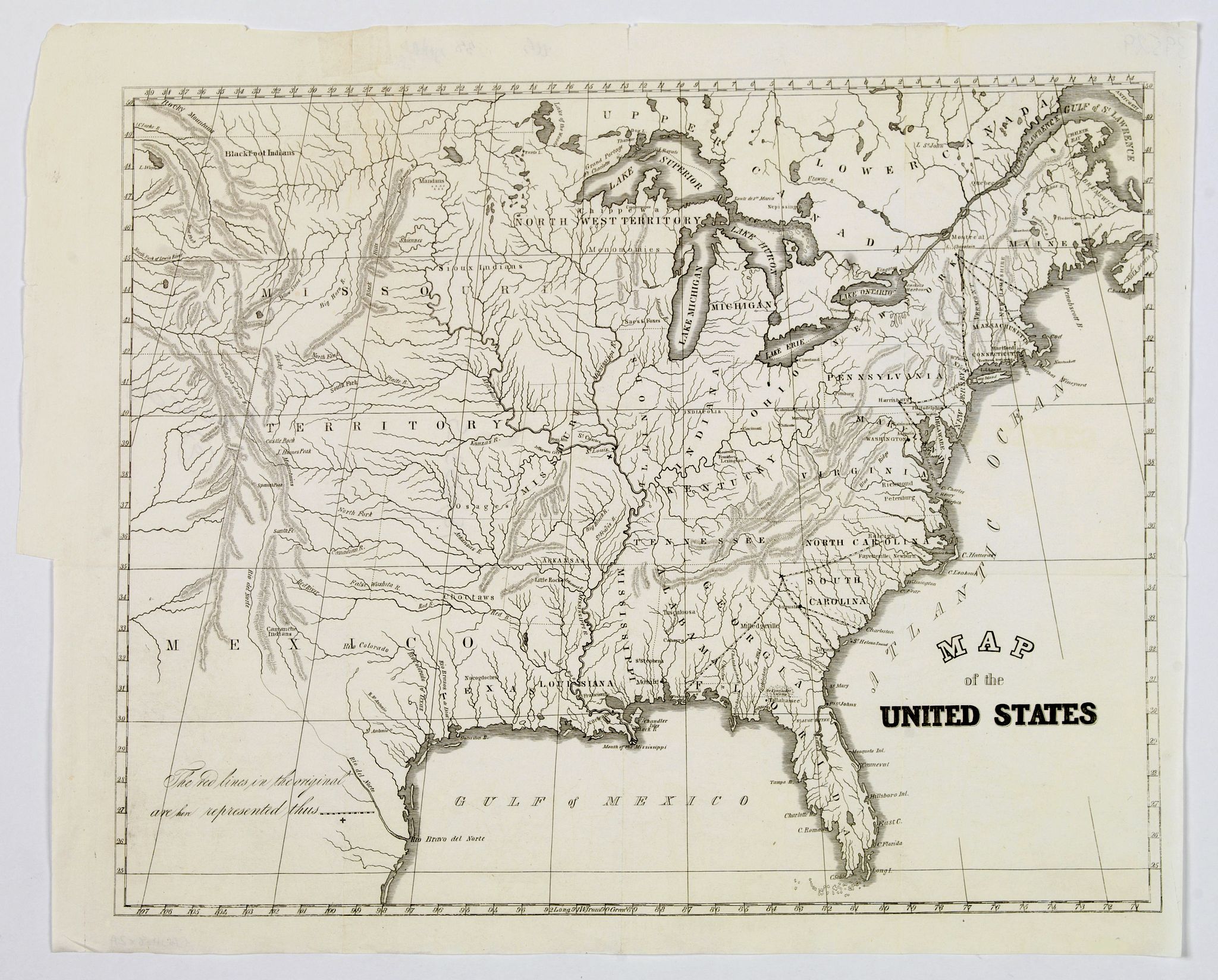 ANONYMOUS., Map of the United States., antique map, old maps