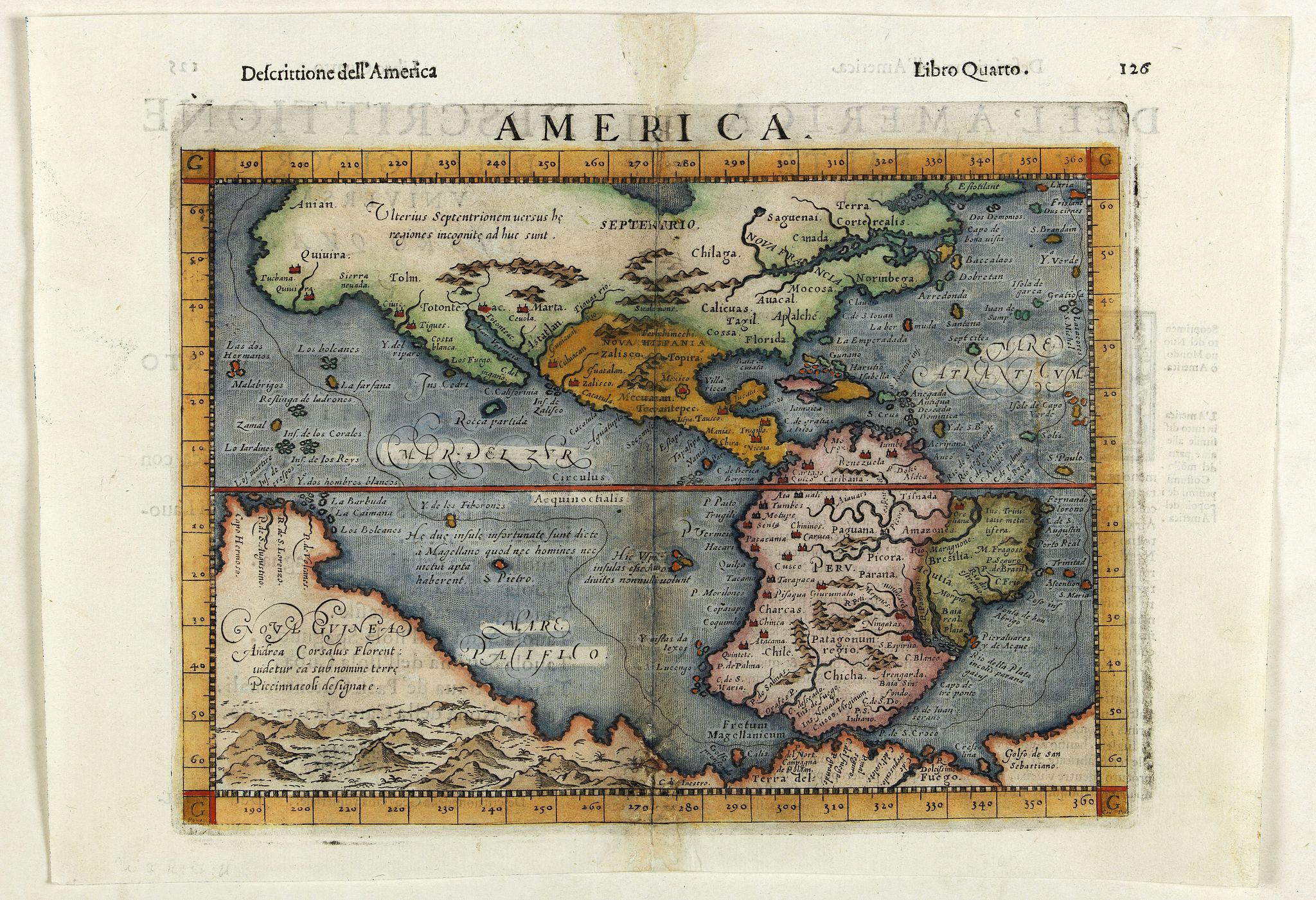 RUSCELLI, G., America., antique map, old maps