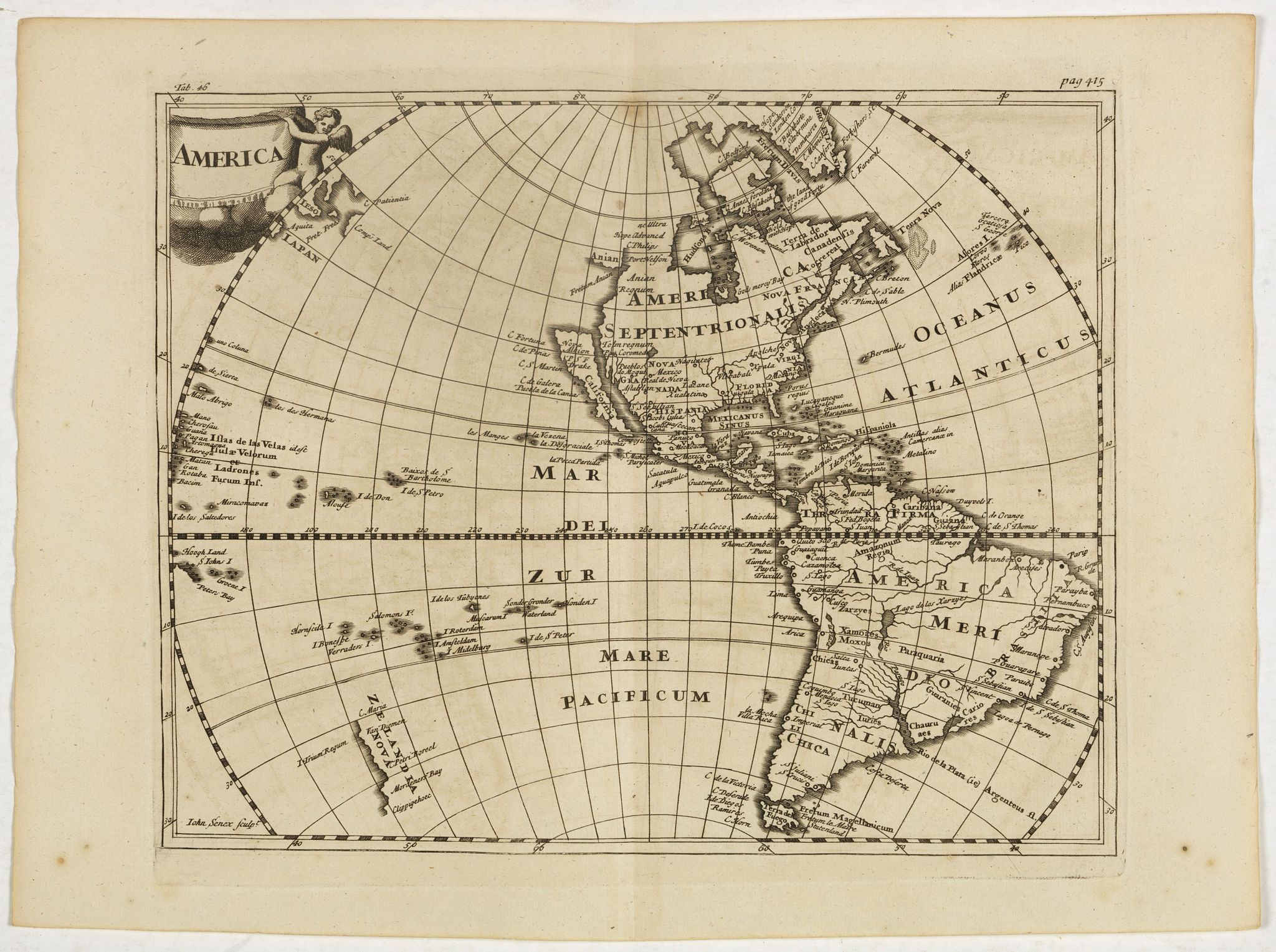 CLUVER, P., America., antique map, old maps