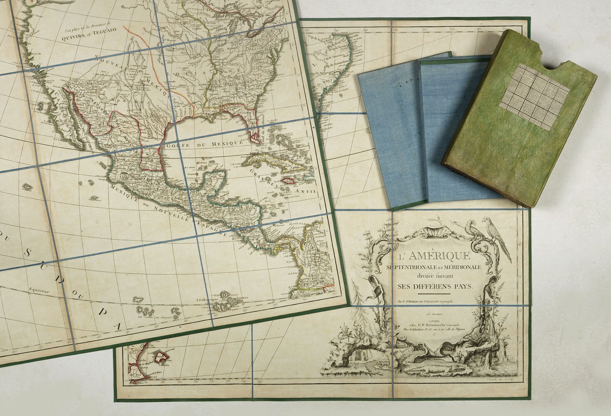 DE VAUGONDY, G. DE / DELAMARCHE, C. F., L'Amerique Septentrionale et Meridionale Divisee Suivant ses Differens Pays..., antique map, old maps