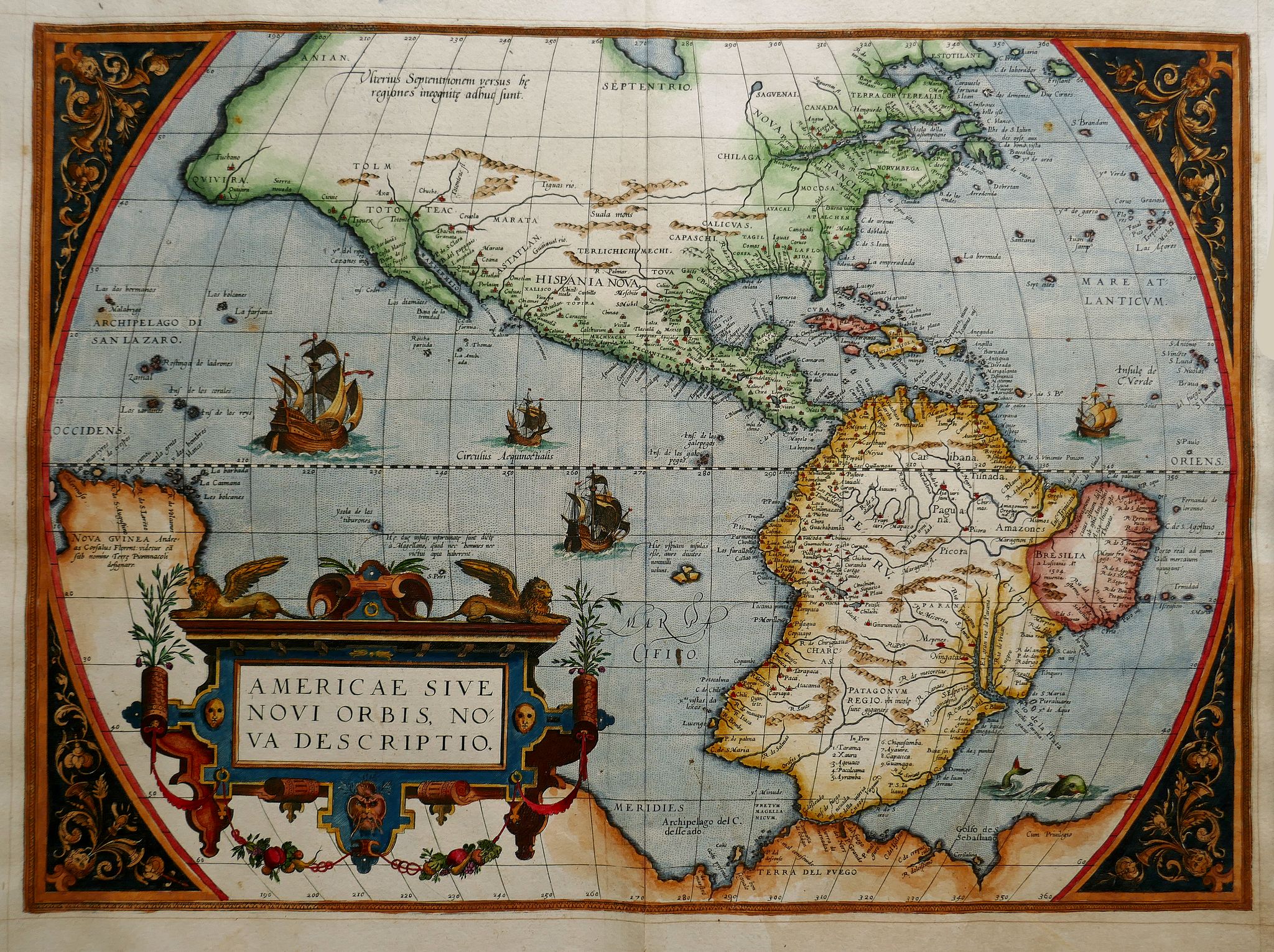 ORTELIUS, A., Americae Sive Novi Orbis, Nova Descriptio. . ., antique map, old maps