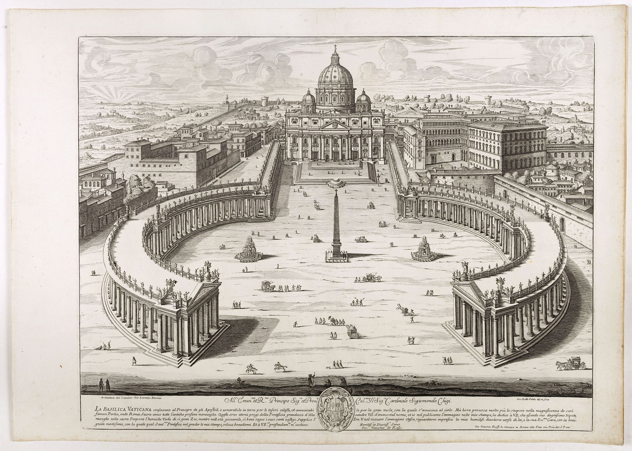 DE ROSSI, G., La Basilica Vaticana consacrata al Principe de gli Apostoli . . ., antique map, old maps