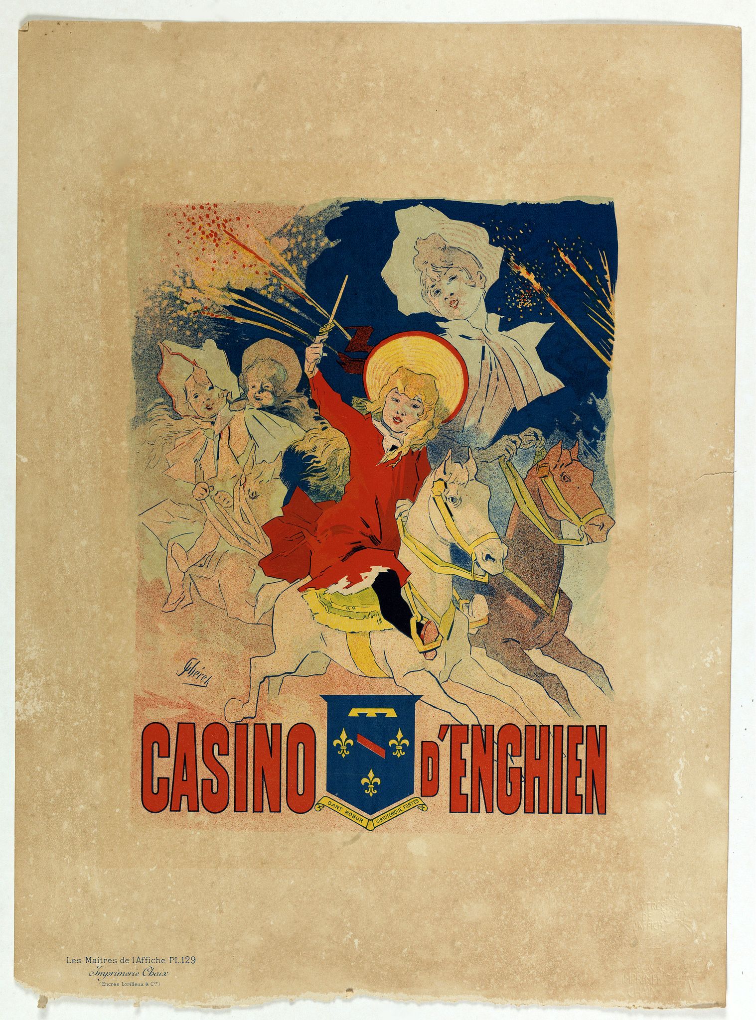CHERET, J., Casino d'Enghien., antique map, old maps