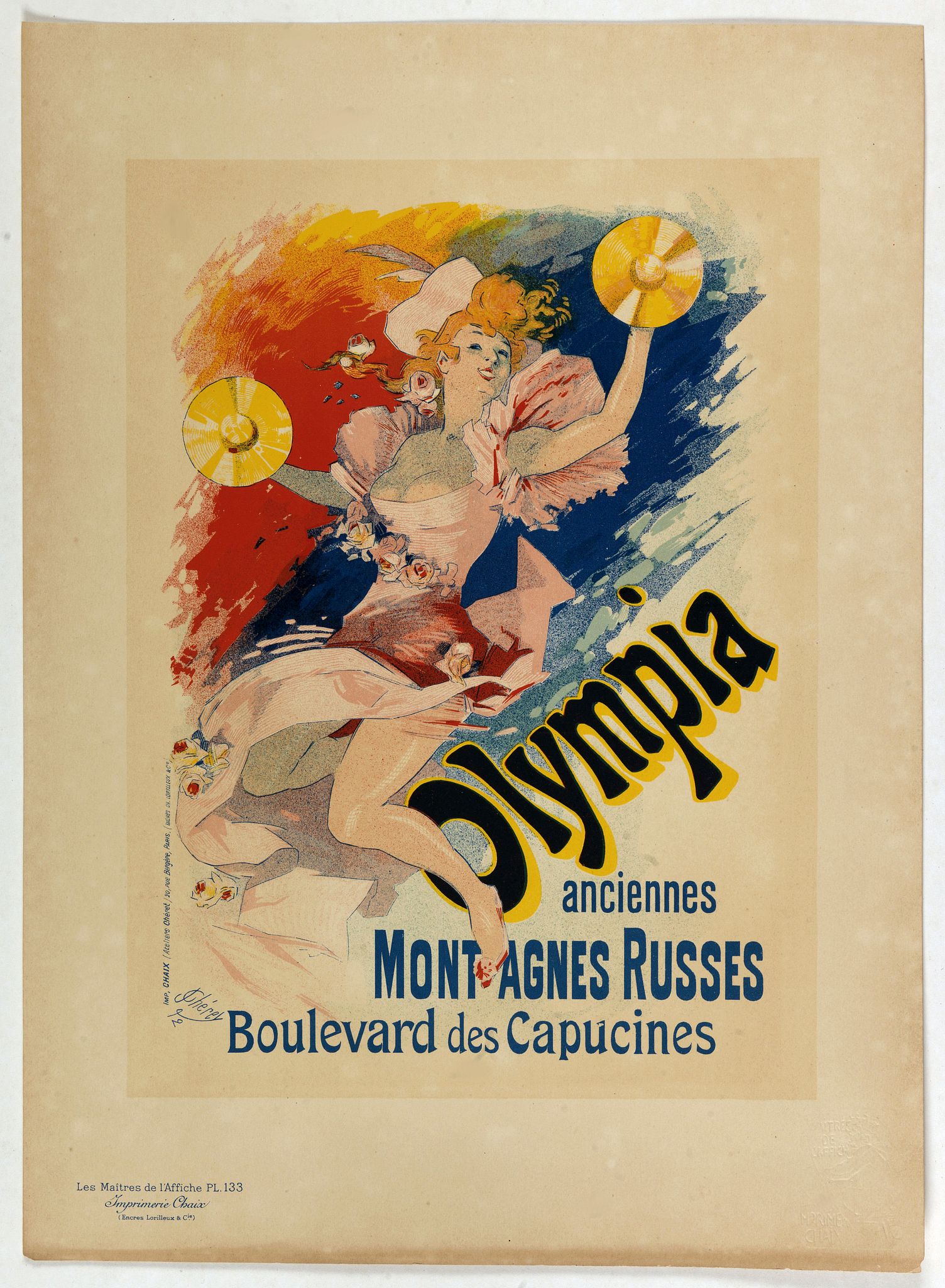 CHERET, J., Olympia anciennes montagnes Russes., antique map, old maps