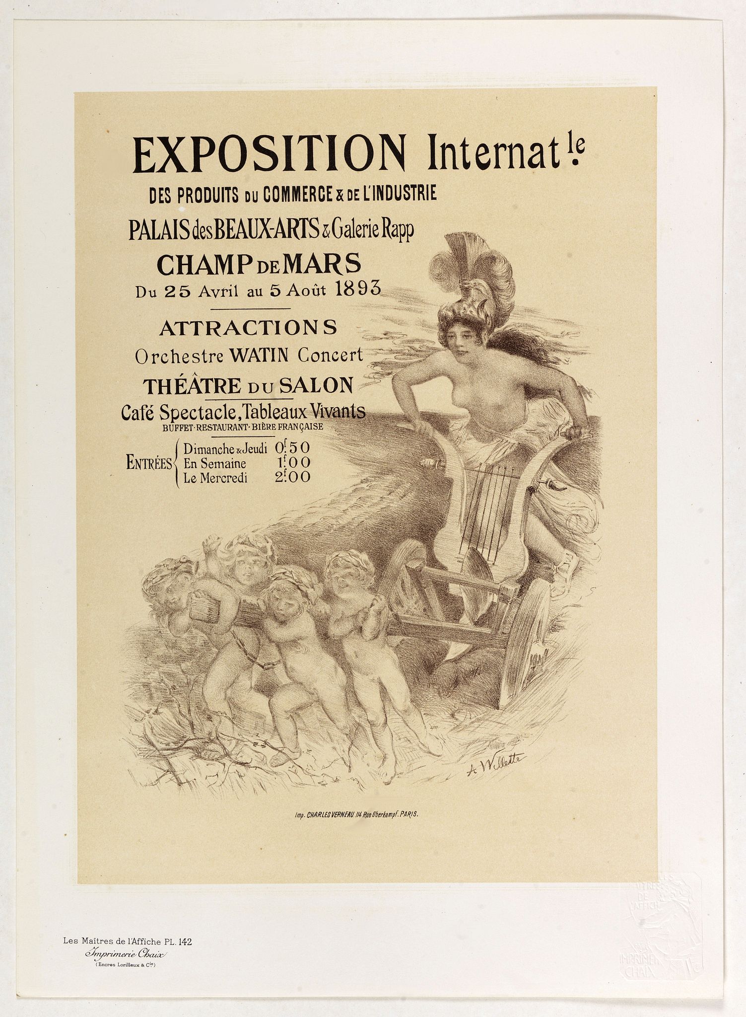 WILETTE, A., Exposition Internationale des produits du commerce . . ., antique map, old maps
