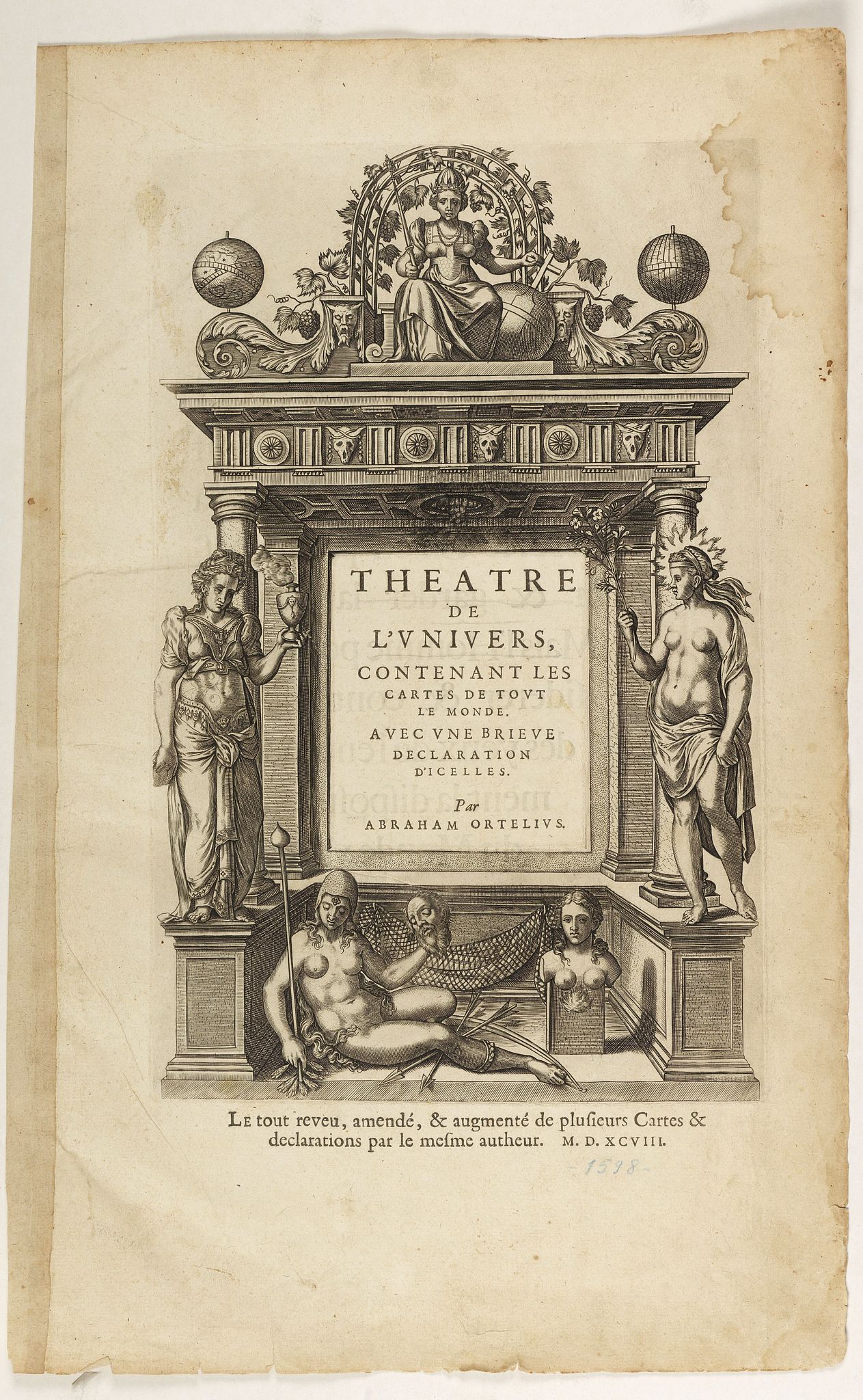 ORTELIUS, A., Theatre de l'Univers, contenant les Cartes de tout le Monde, avec une brieve Declaration d'icelles., antique map, old maps