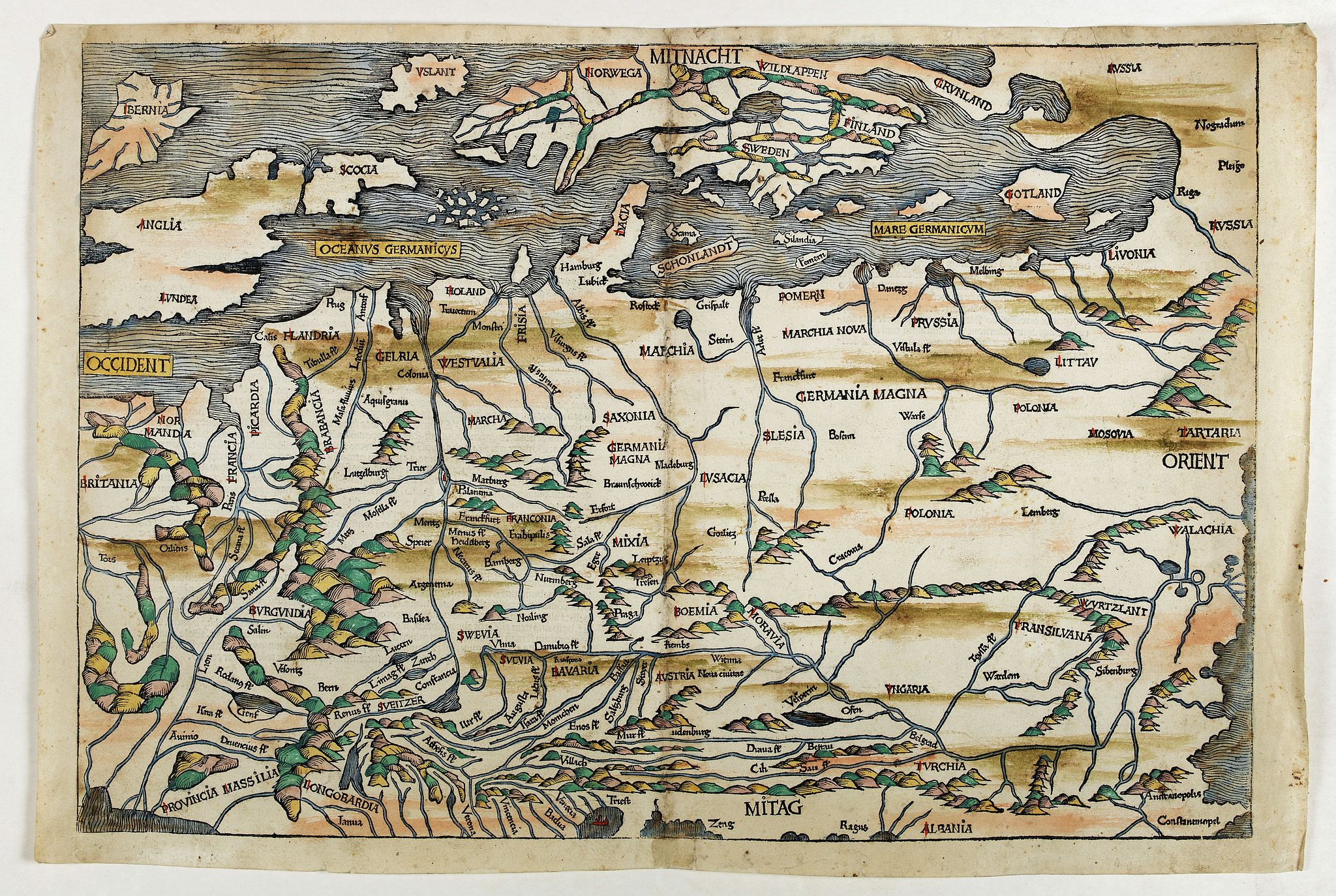 SCHEDEL, H., (EUROPE)., antique map, old maps