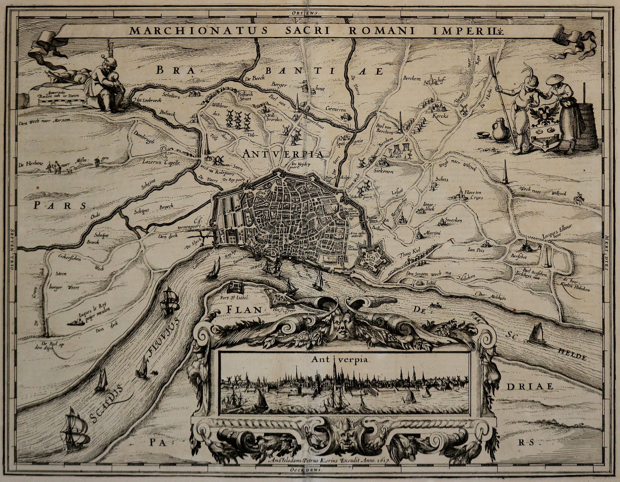 KAERIUS, P., Marchionatus Sacri Romani Imperii., antique map, old maps