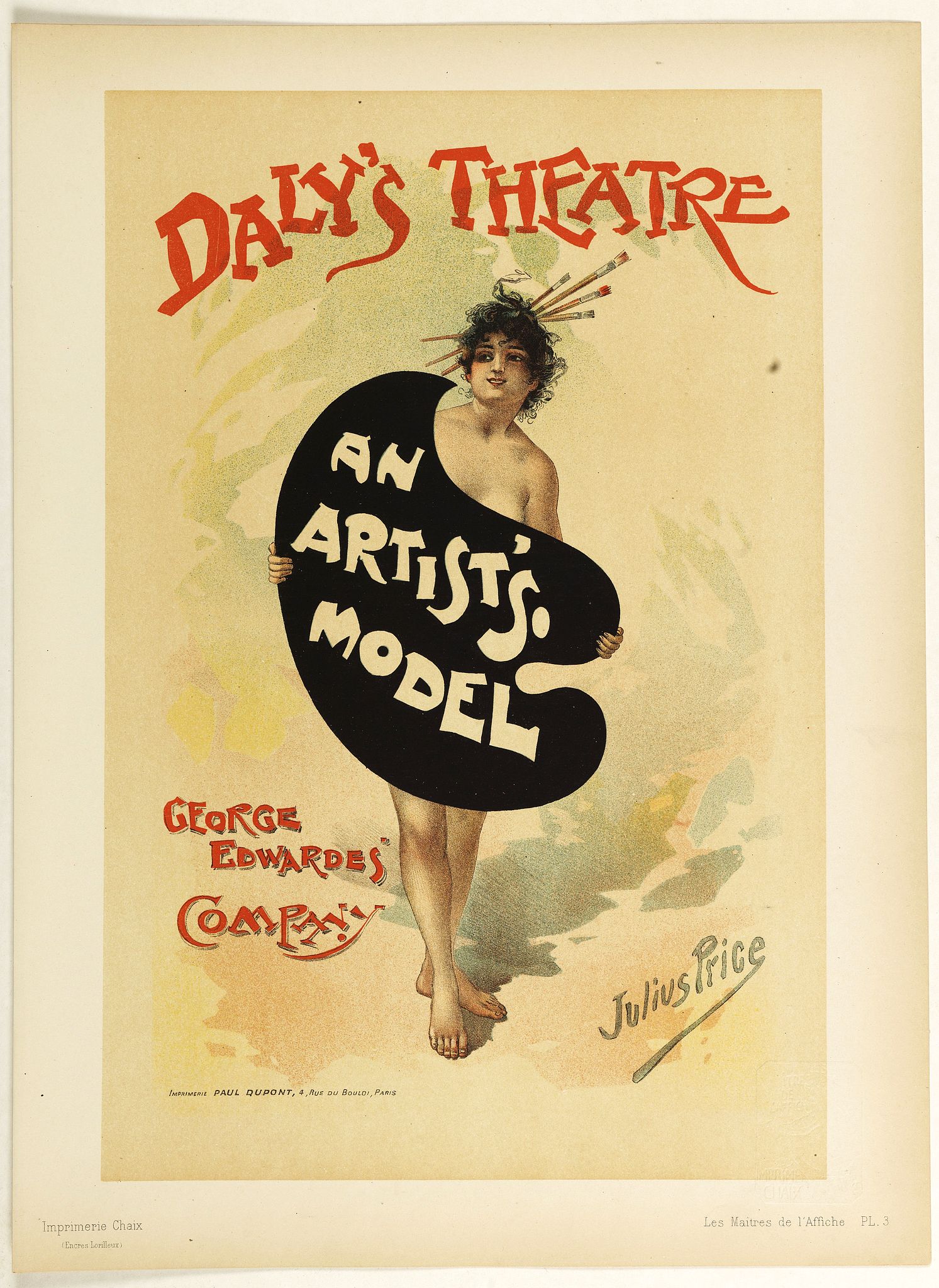 LES MAITRES DE L'AFFICHE, An Artist's Model., antique map, old maps