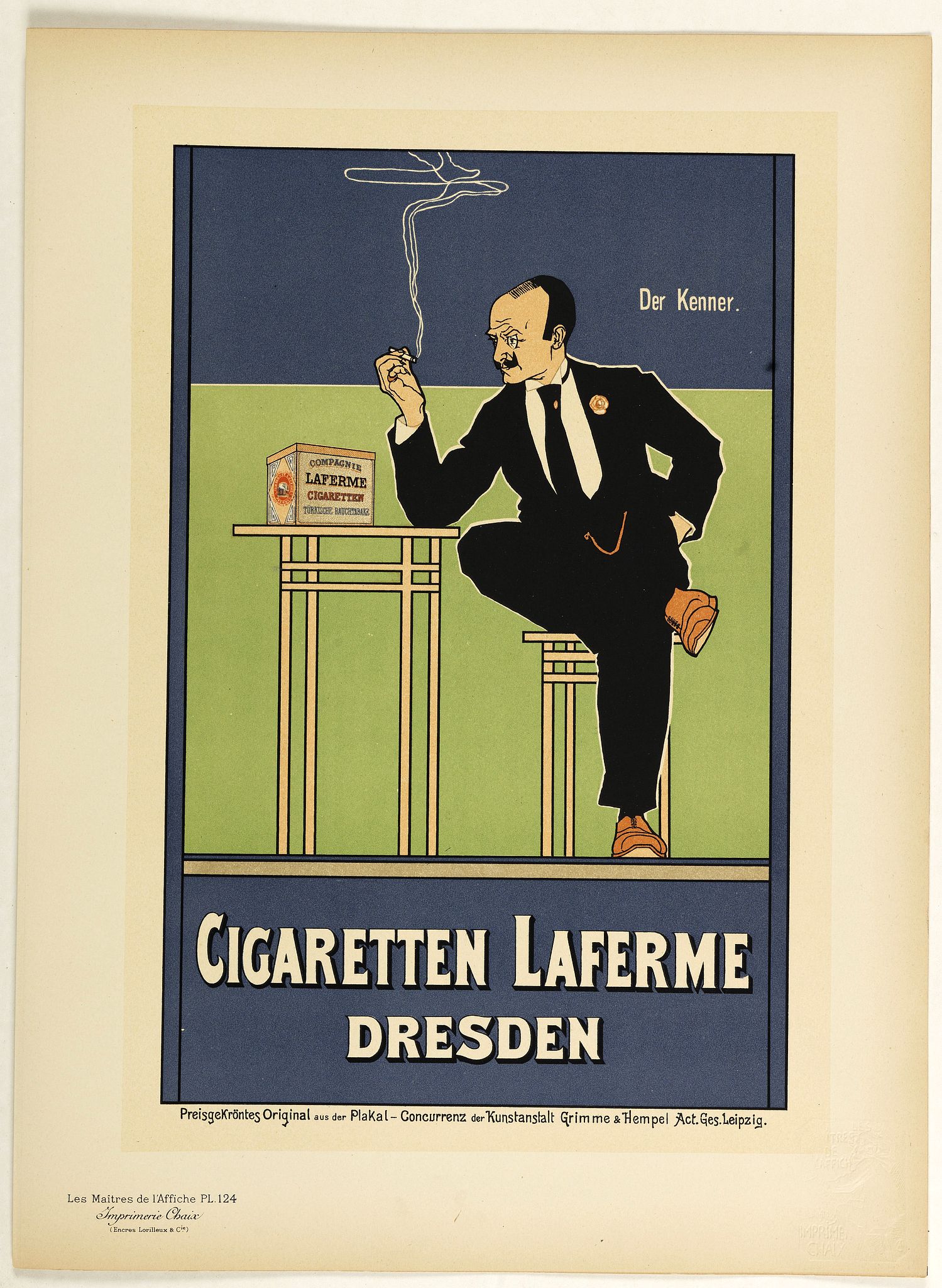 LES MAITRES DE L'AFFICHE, Cigaretten Laferme Dresden., antique map, old maps