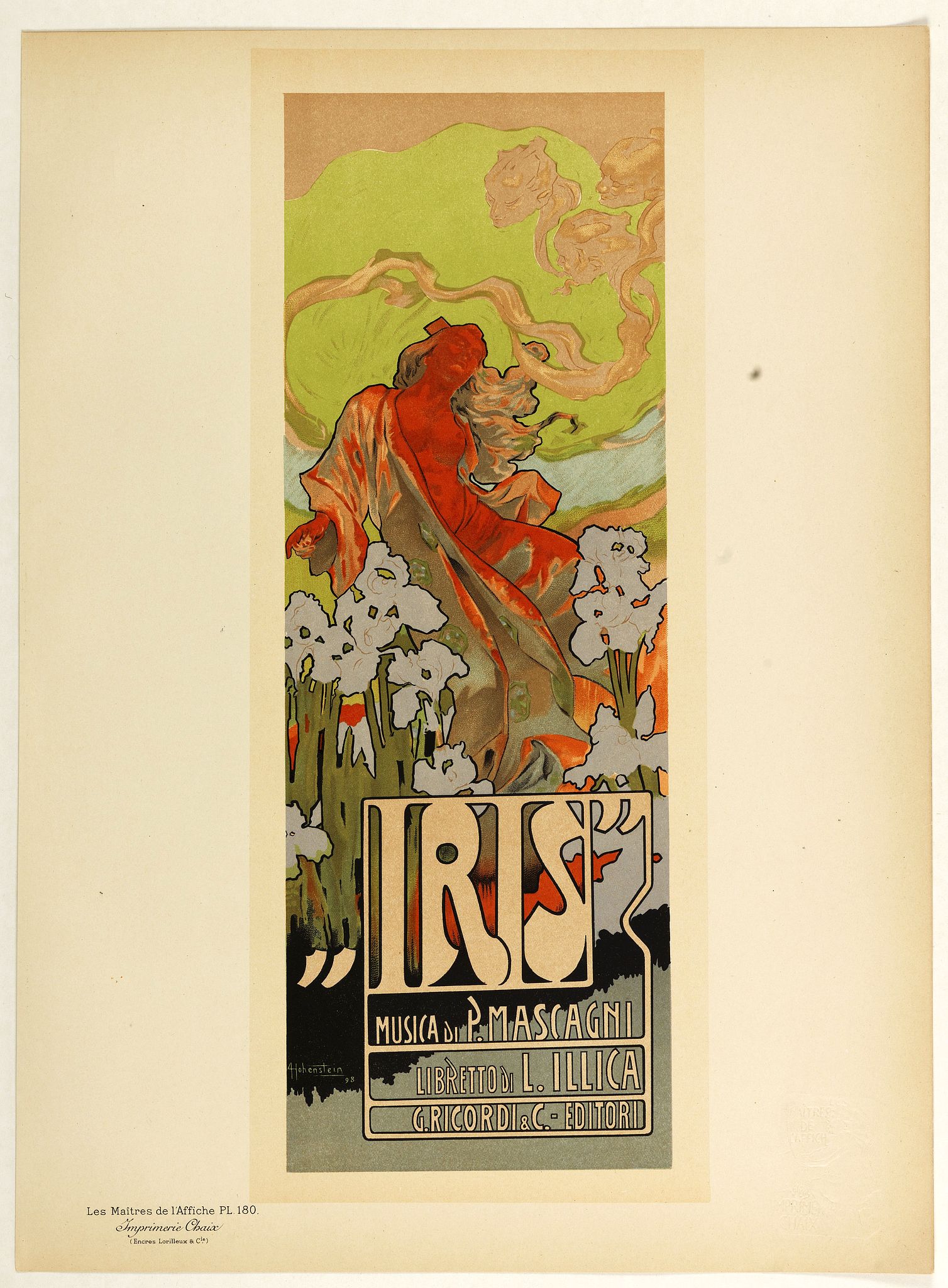LES MAITRES DE L'AFFICHE, Iris . . ., antique map, old maps