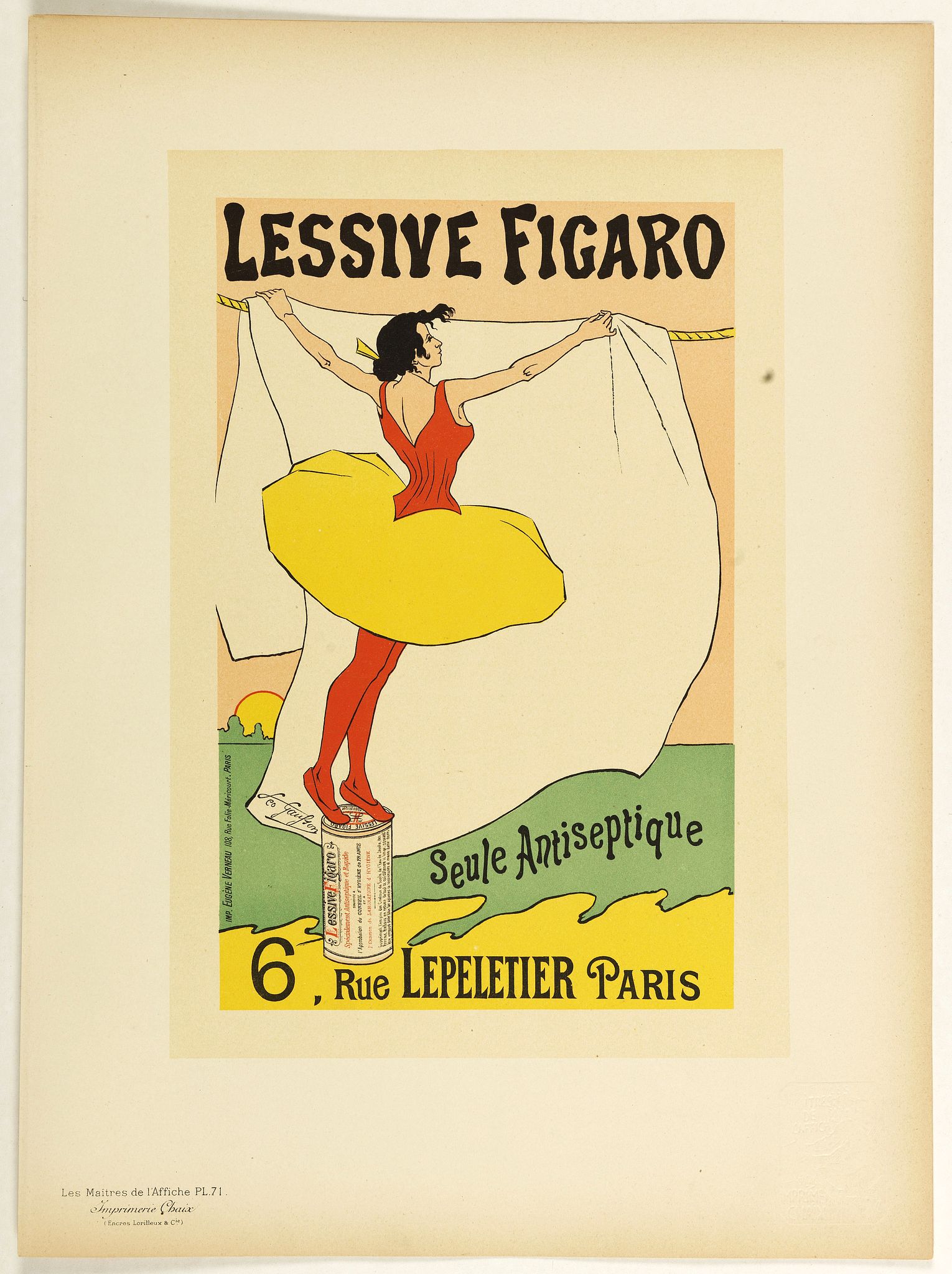LES MAITRES DE L'AFFICHE, Lessive Figaro., antique map, old maps