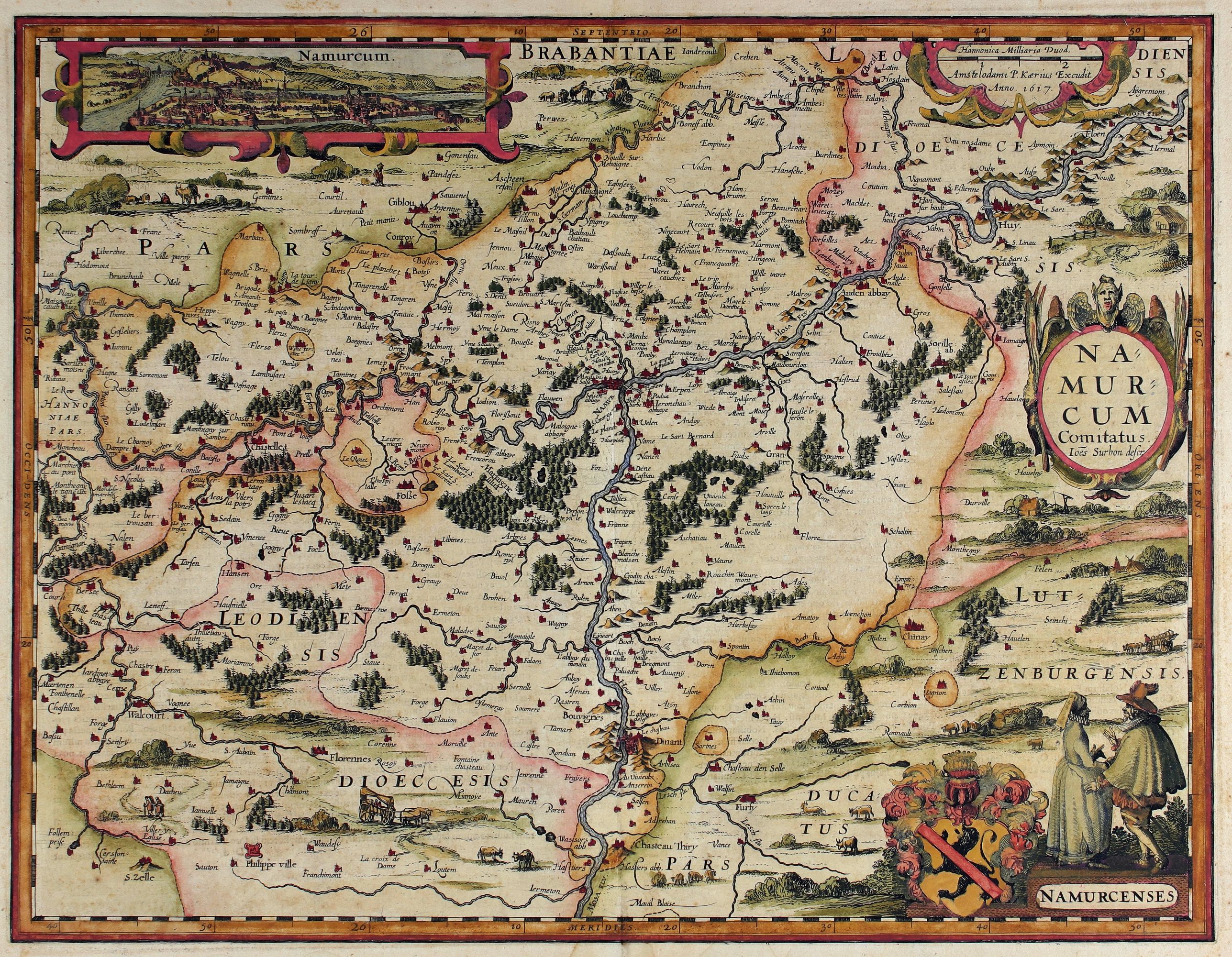 VAN DEN KEERE (KAERIUS), P., Namurcum Comitatus (Namur), antique map, old maps