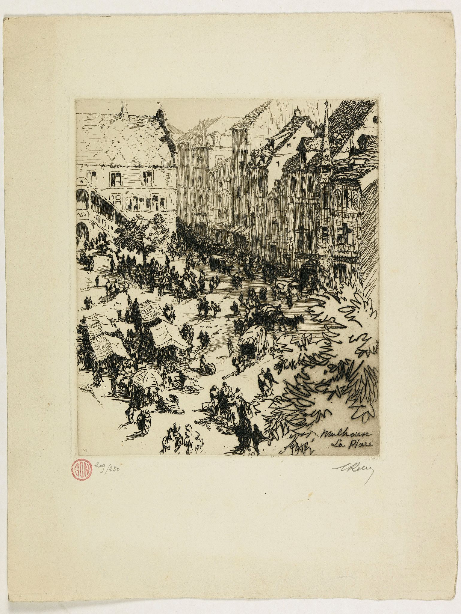 ANONYMOUS, Mulhouse La Place, antique map, old maps