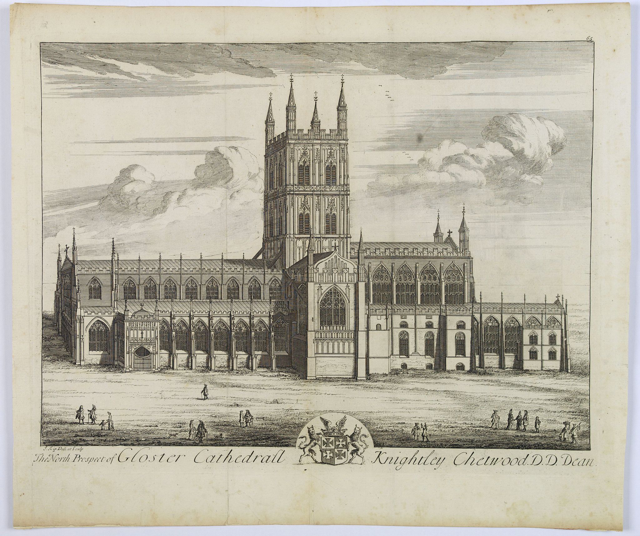 KIP, Johannes., The North Prospect of Gloster Cathedrall. . ., antique map, old maps