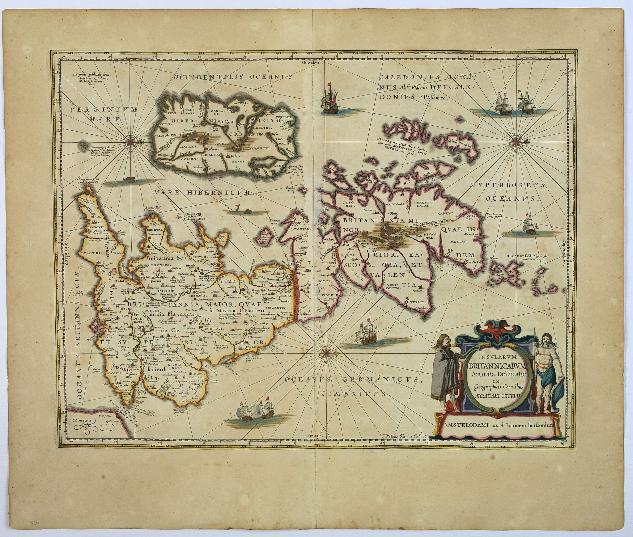 JANSSONIUS, J., Insularum Britannicarum acurata delineatio. . ., antique map, old maps