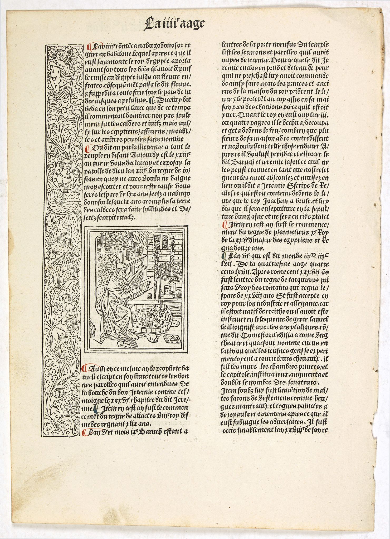 LA MER DES HISTOIRES, La iiiie aage. Feuillet iic xlvii., antique map, old maps